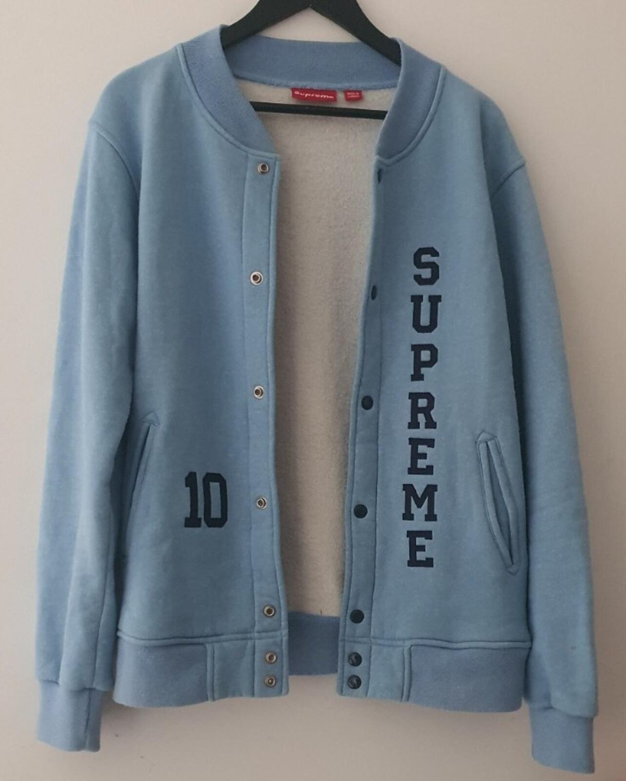 FW10 Supreme Varsity Sweat Jacket Blue Size L