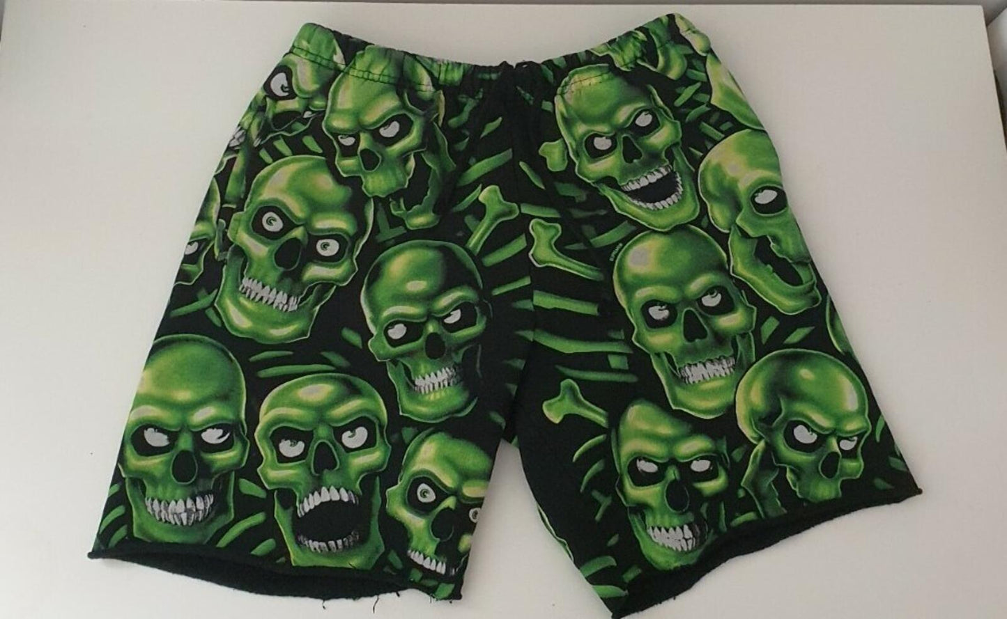SS18 Supreme Skull Pile grüne Sweatshorts Leuchten im Dunkeln Größe S kurze Hose