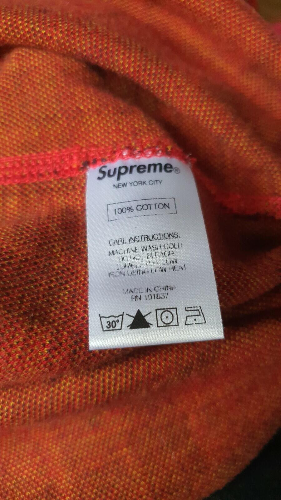 FW14 Supreme Tartan Henley L/S Top Red Plaid Size M