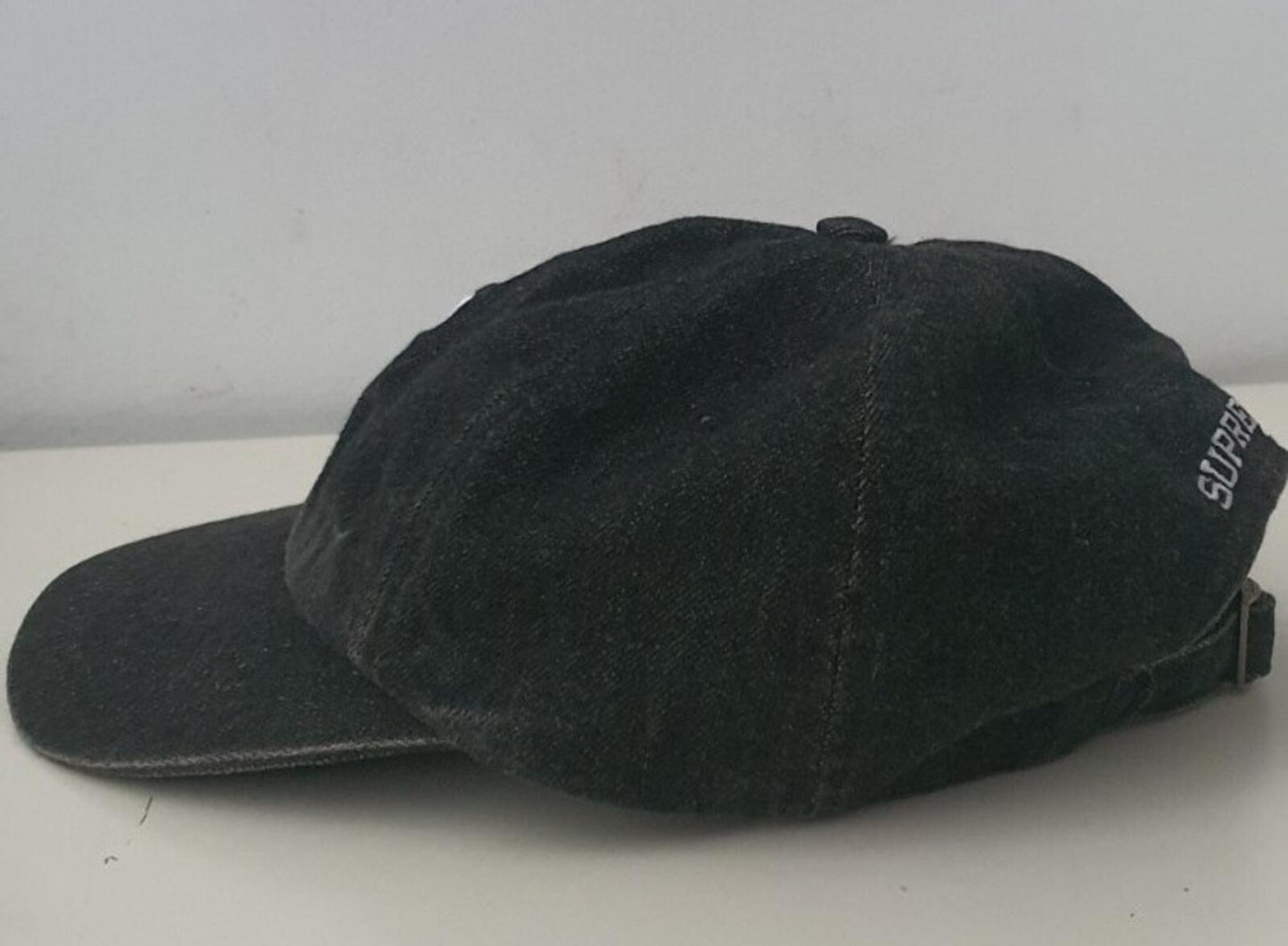 SS22 Supreme x KEVLAR Denim S Logo 6-Panel Cap Schwarz aus Kevlar