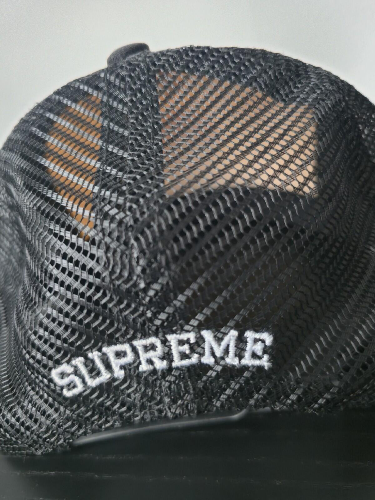 SS16 Supreme Western Mesh Back 5 Panel Cap Trucker Black