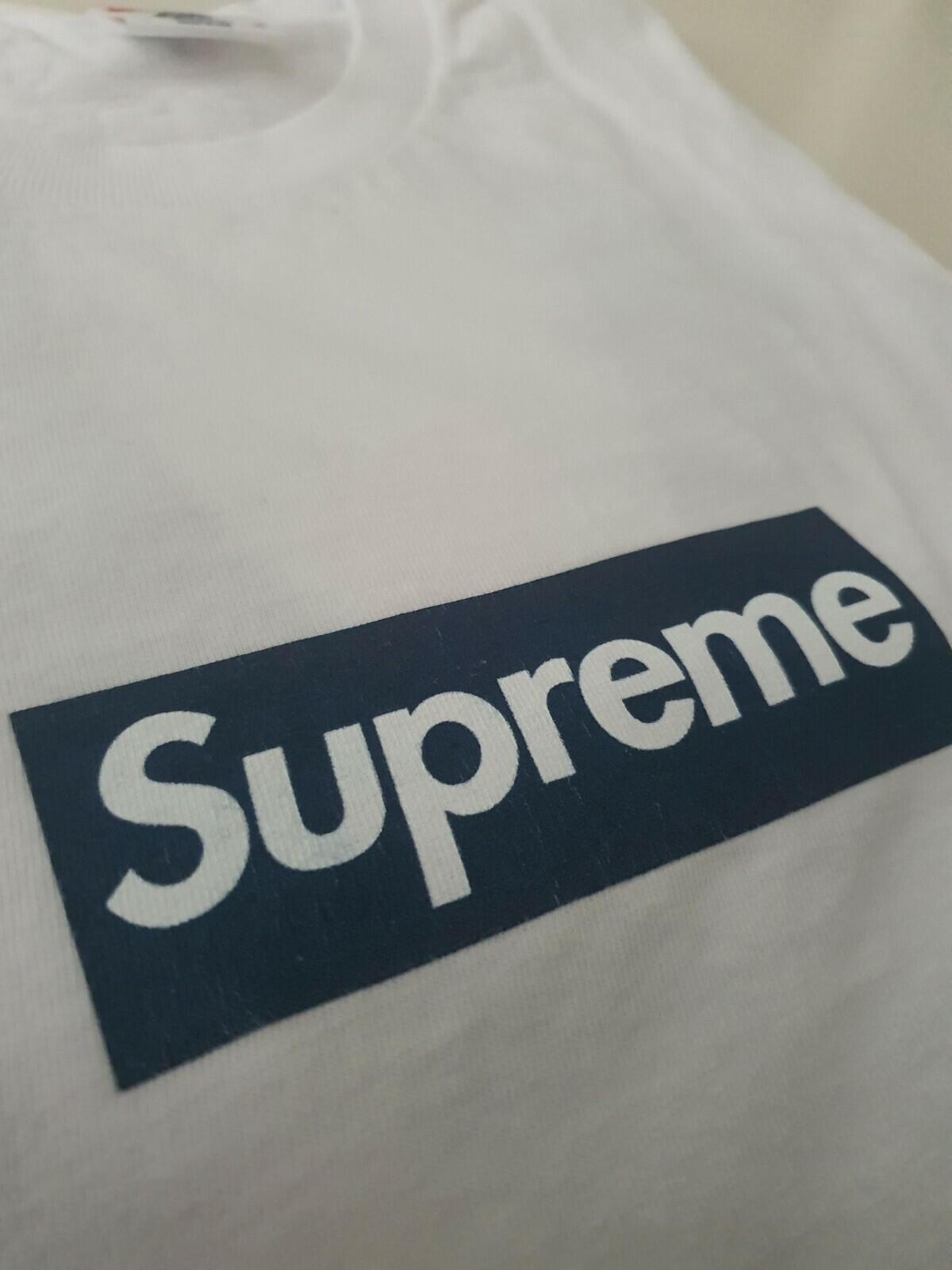 SS15 Supreme New York Yankees Box Logo Tee White Size S