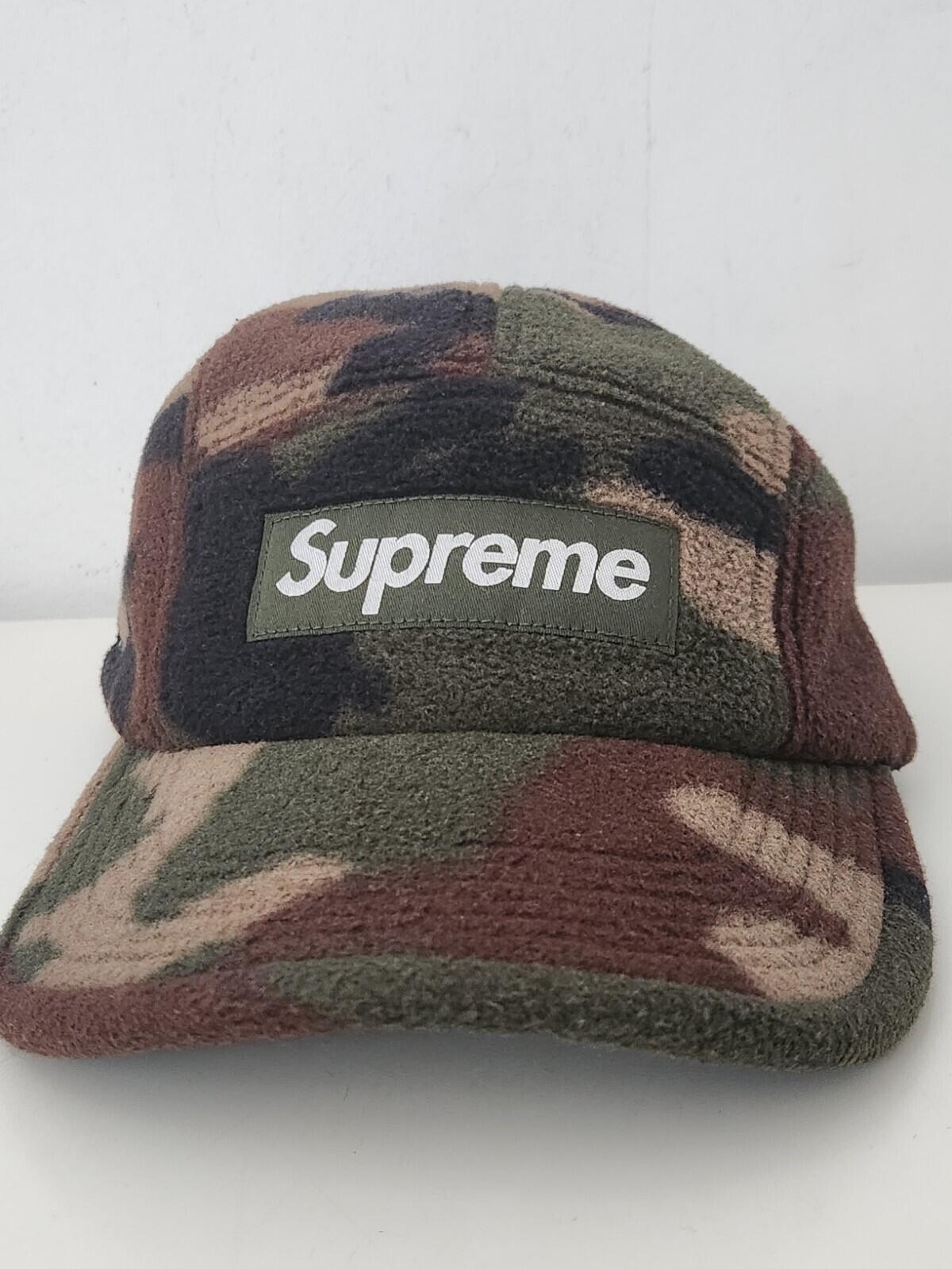 FW22 Supreme x Polartec Camp Cap Woodland Camo hat cap