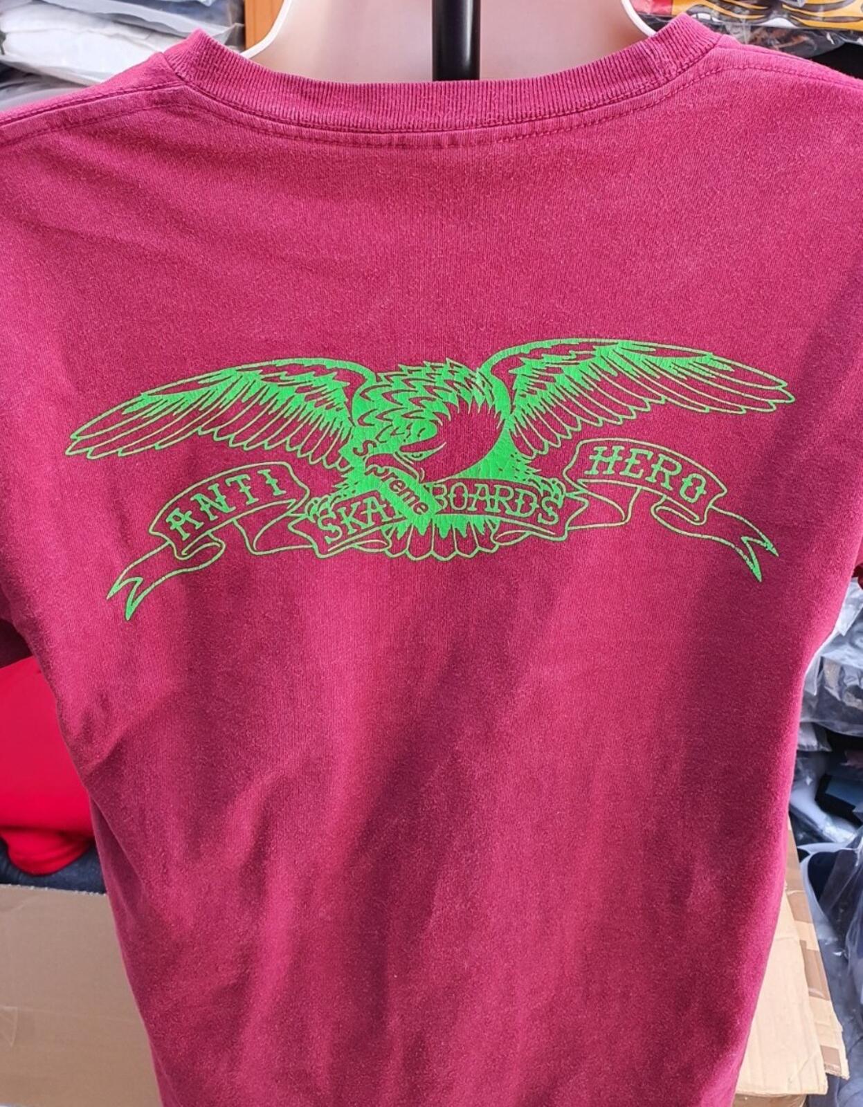 SS16 Supreme x Anti Hero Eagle Pocket Tee Burgundy Size M