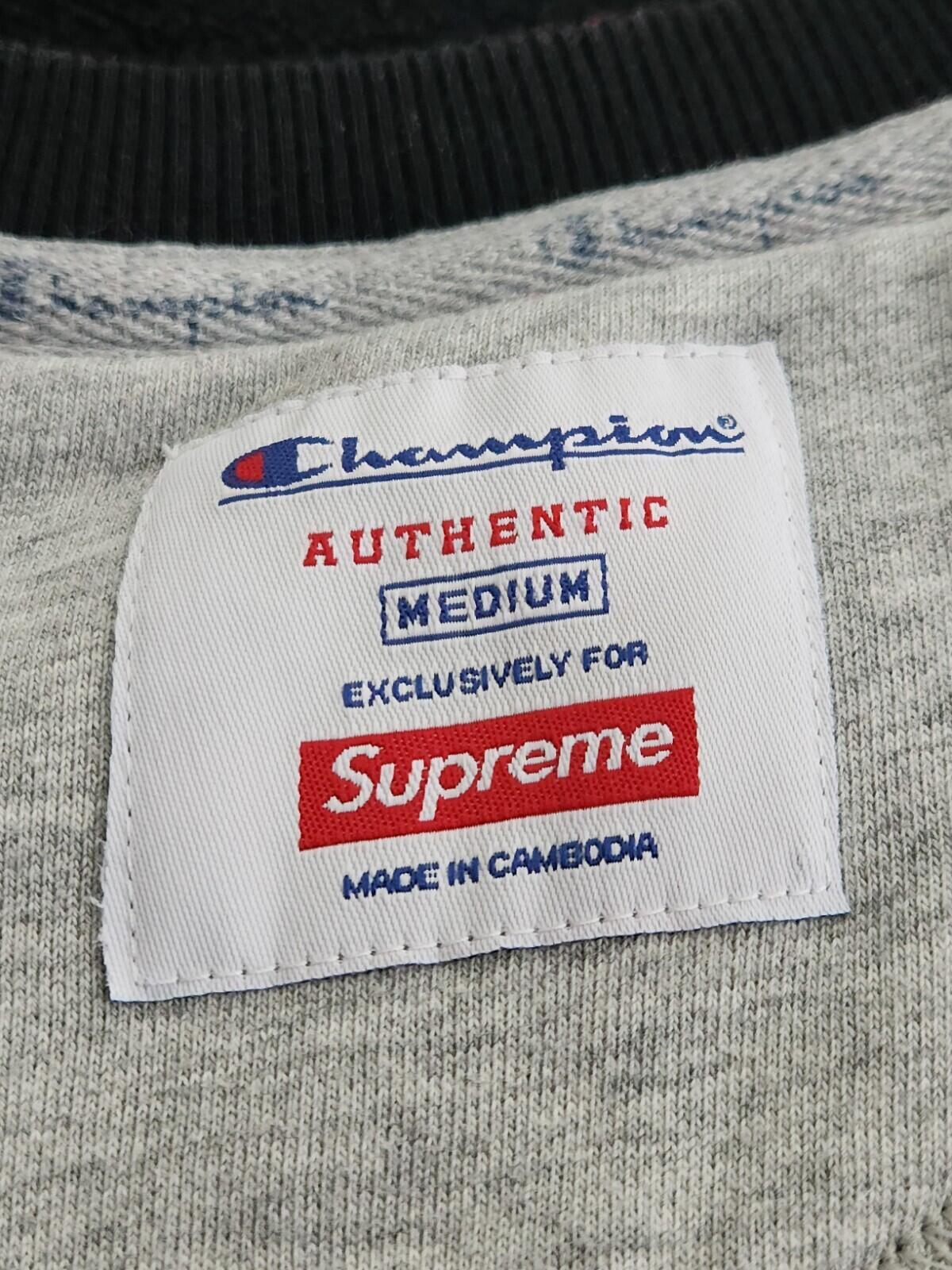 SS19 Supreme x Champion Chrome Crewneck Black Size M