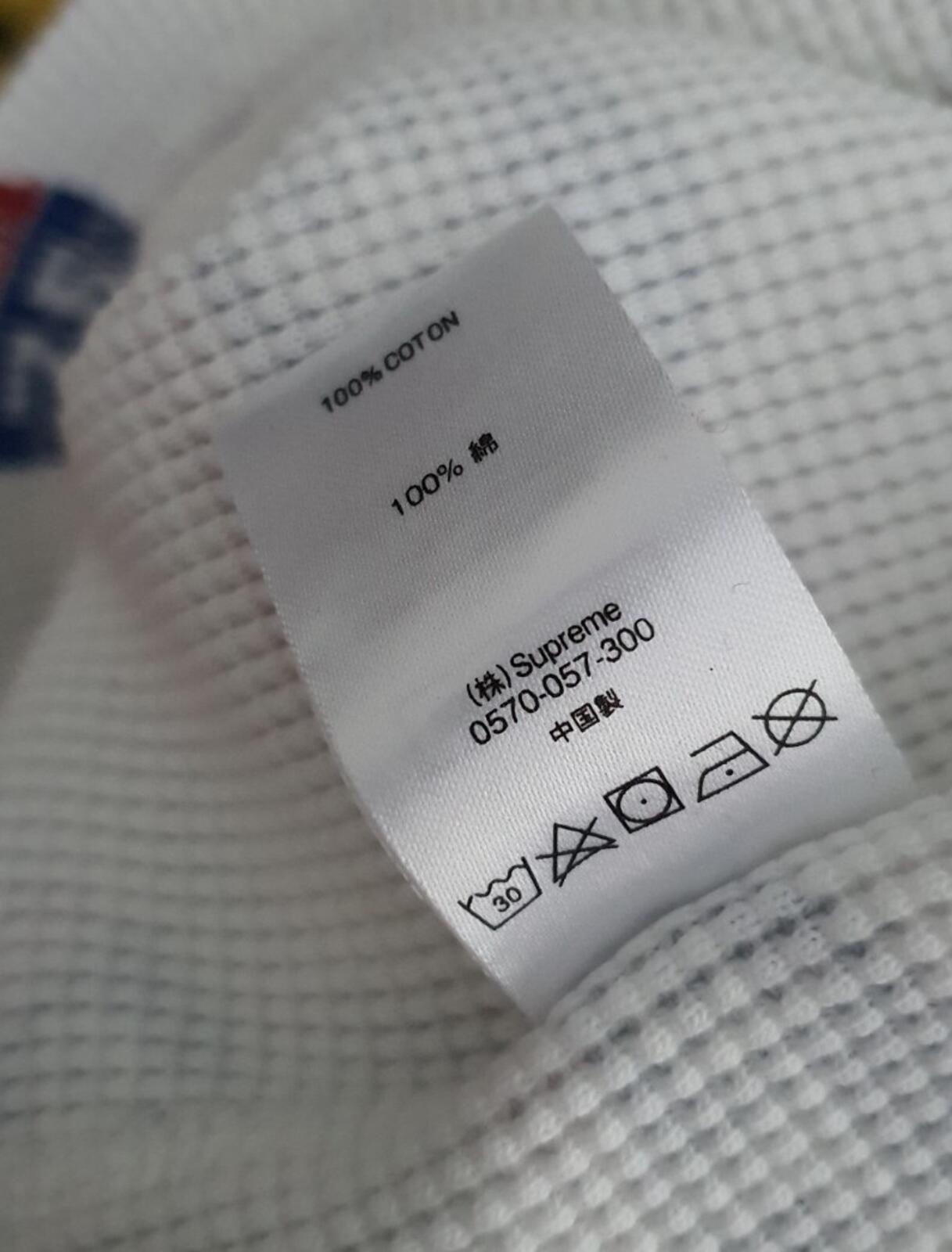FW20 Supreme Interstate Waffle Thermal Crewneck Blanco Talla L