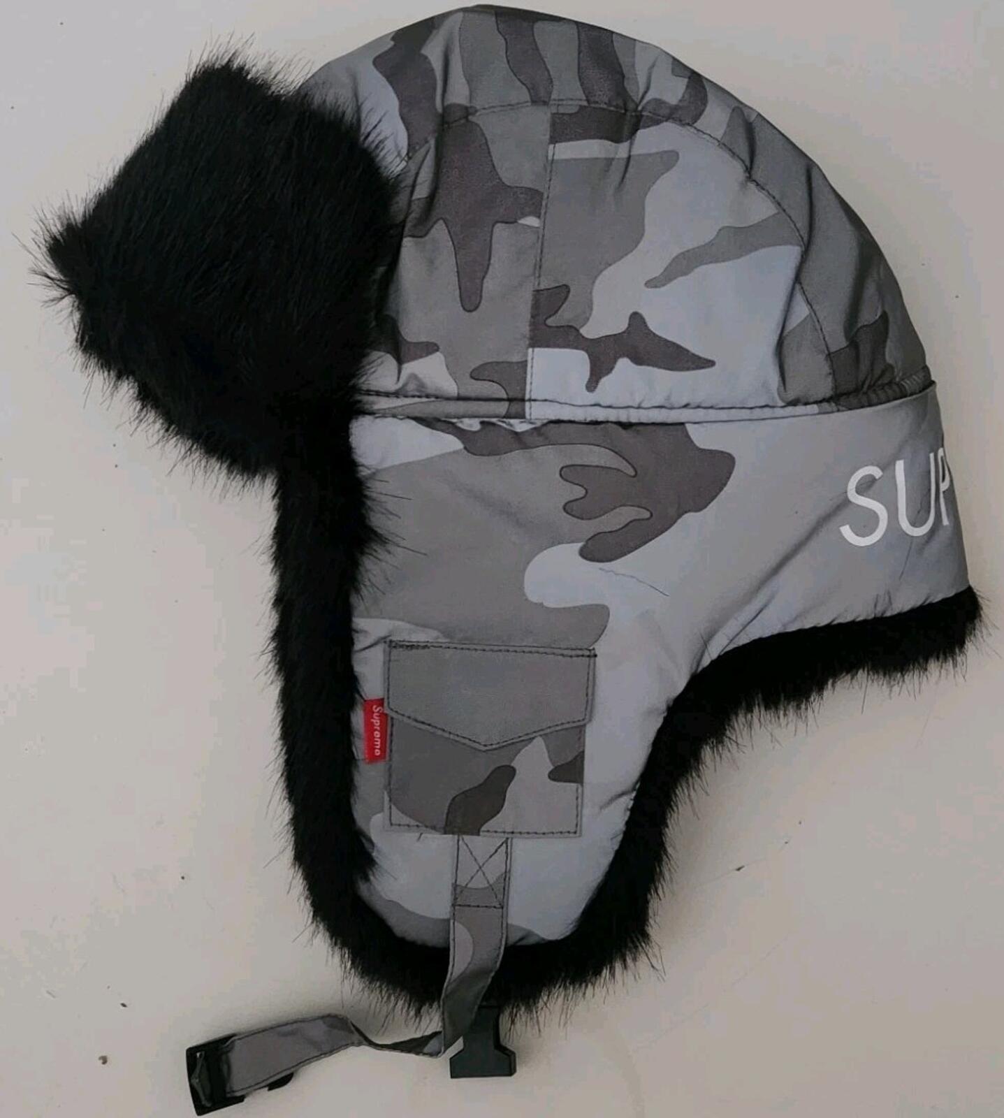 FW18 Supreme Reflective Trooper Gorro de invierno camuflaje de nieve