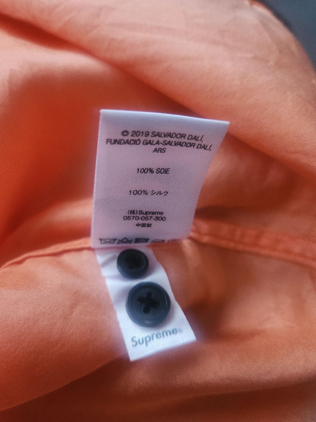 SS19 Supreme The Persistence of Memory Silk S/S Shirt M Orange Salvador Dali