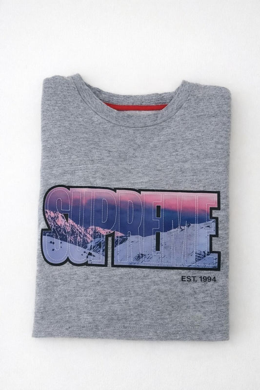 FW15 Supreme Summit L/S Top Heather Grey Größe M