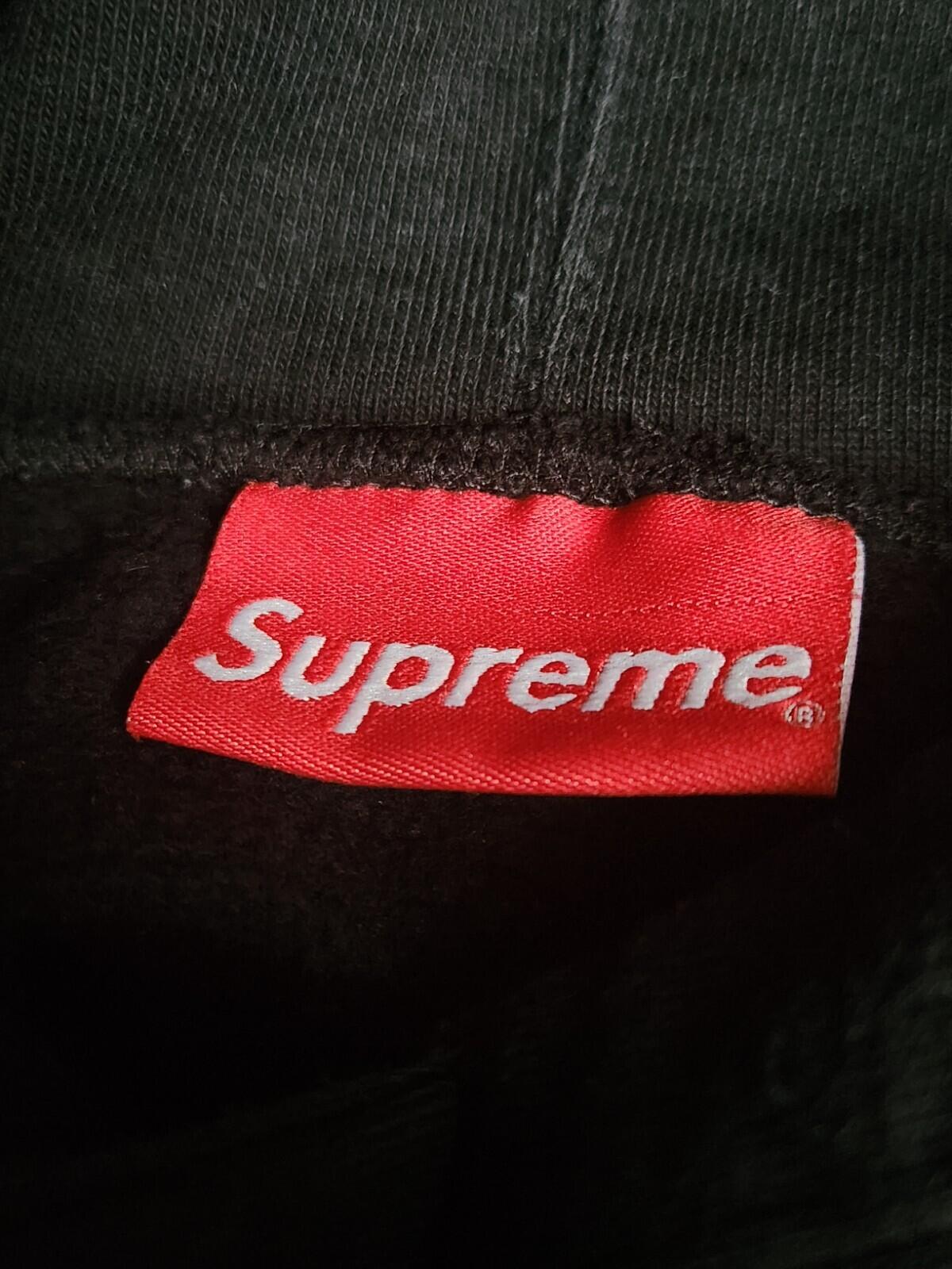 SS18 Supreme Diagonal Hooded Sweatshirt black hoodie M medium Pullover