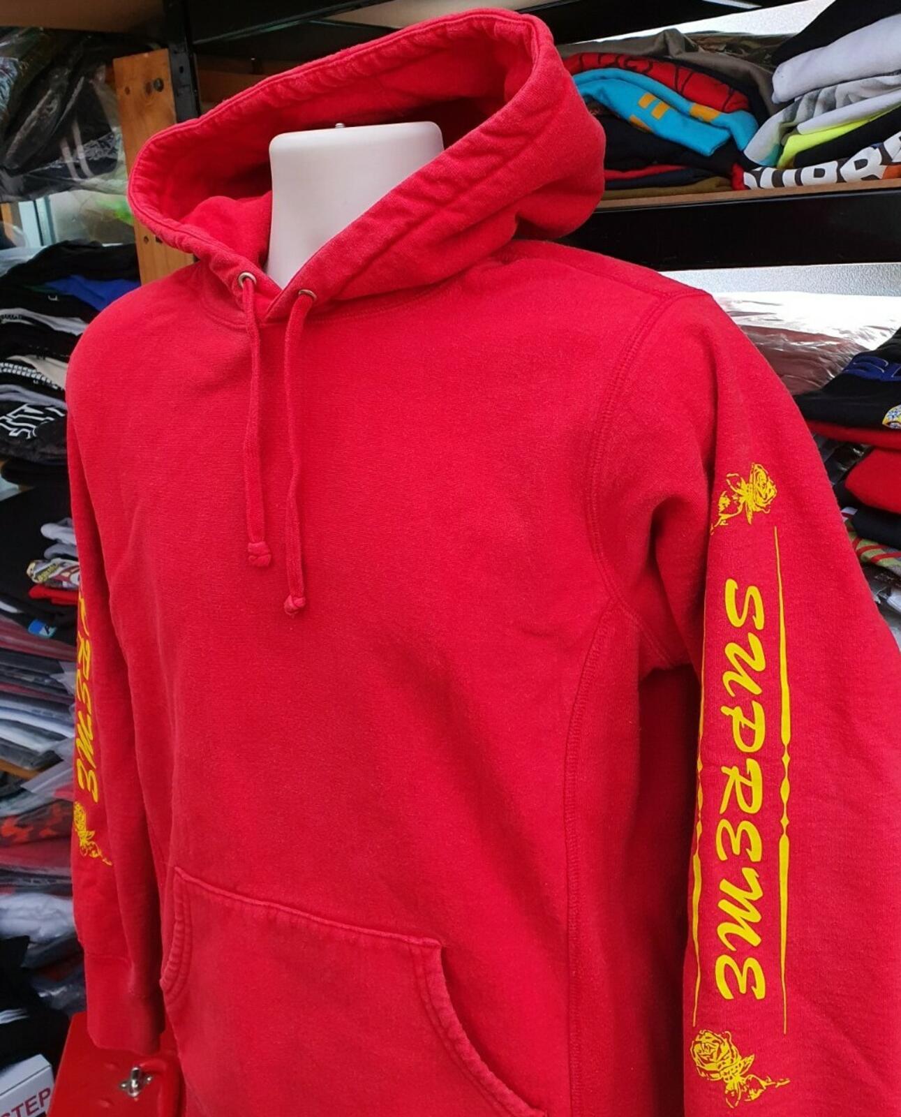 FW16 Supreme Rose Hooded Sweatshirt Red Size M