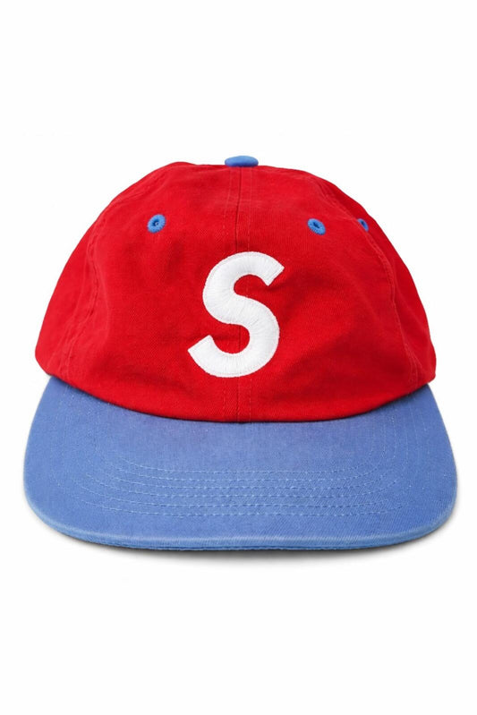 SS16 Supreme 2-Tone Washed S Logo 6-Panel Cap Rot