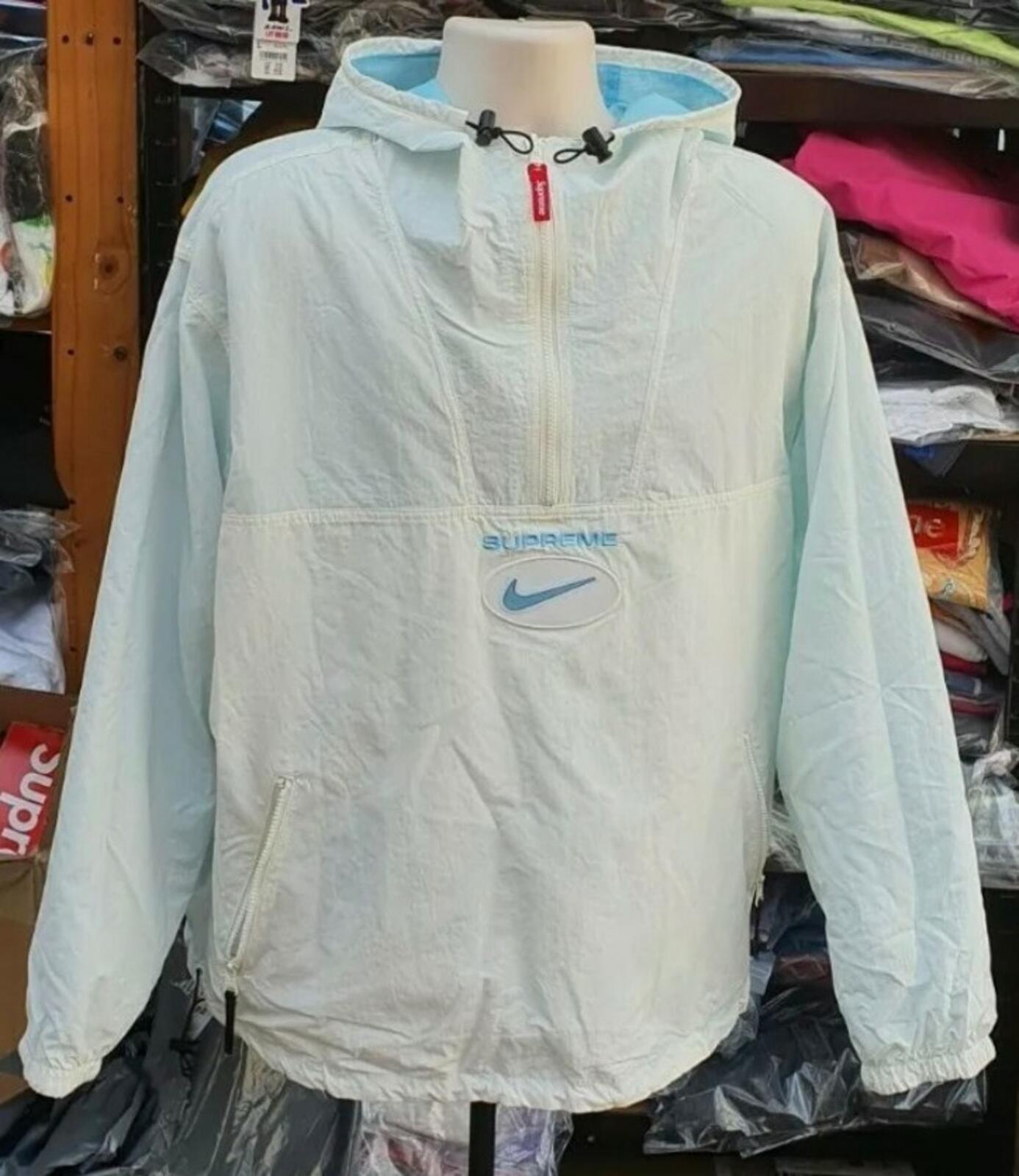FW20 Supreme x Nike Jewel Reversible Ripstop Anorak Light Blue Size XL