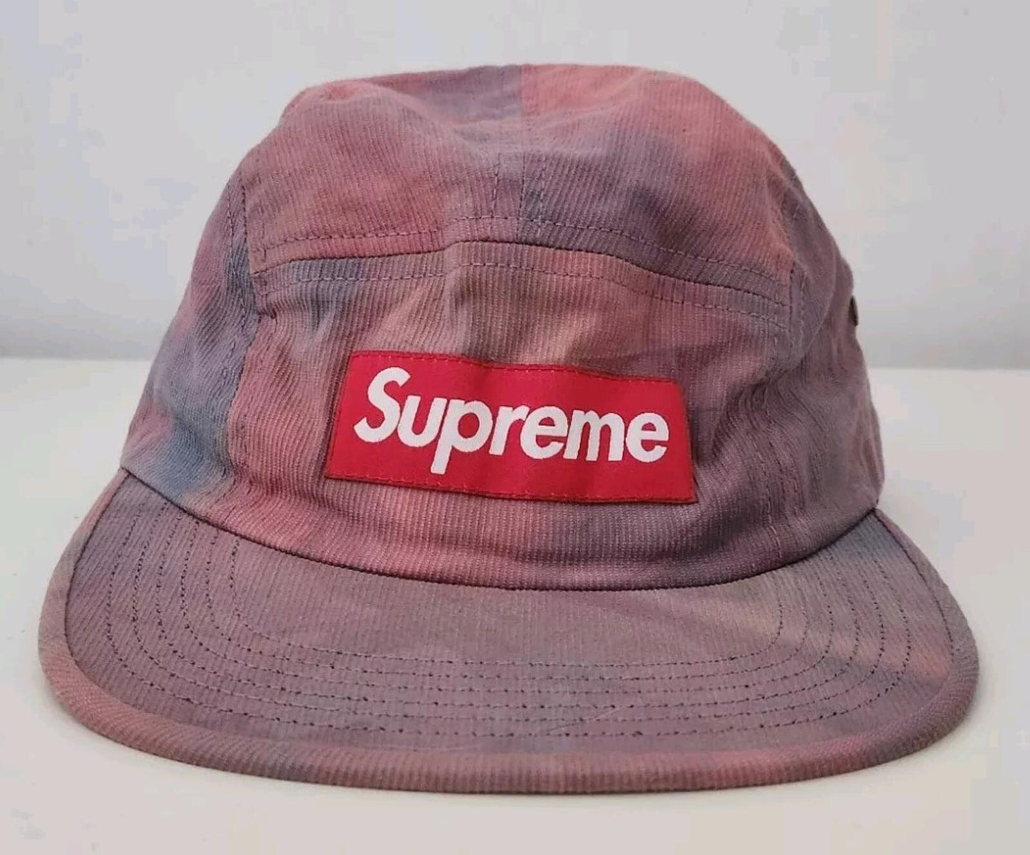 SS16 Supreme Marbled camp cap Red hat box logo Made In U.S.A