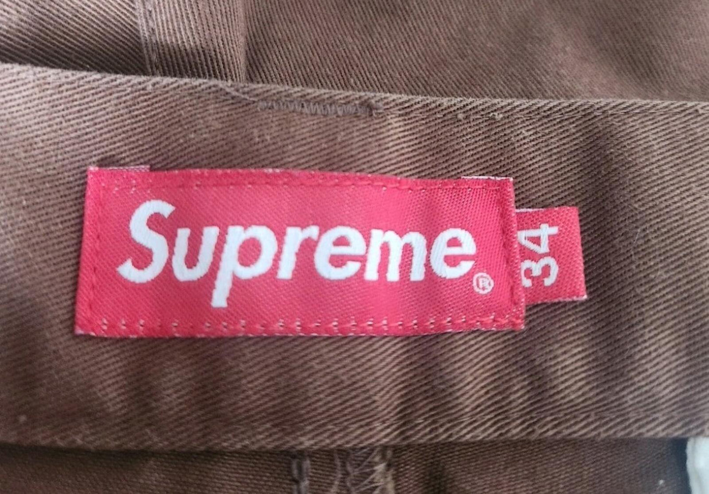 Pantalones cortos de trabajo Supreme SS19 talla 34, color café