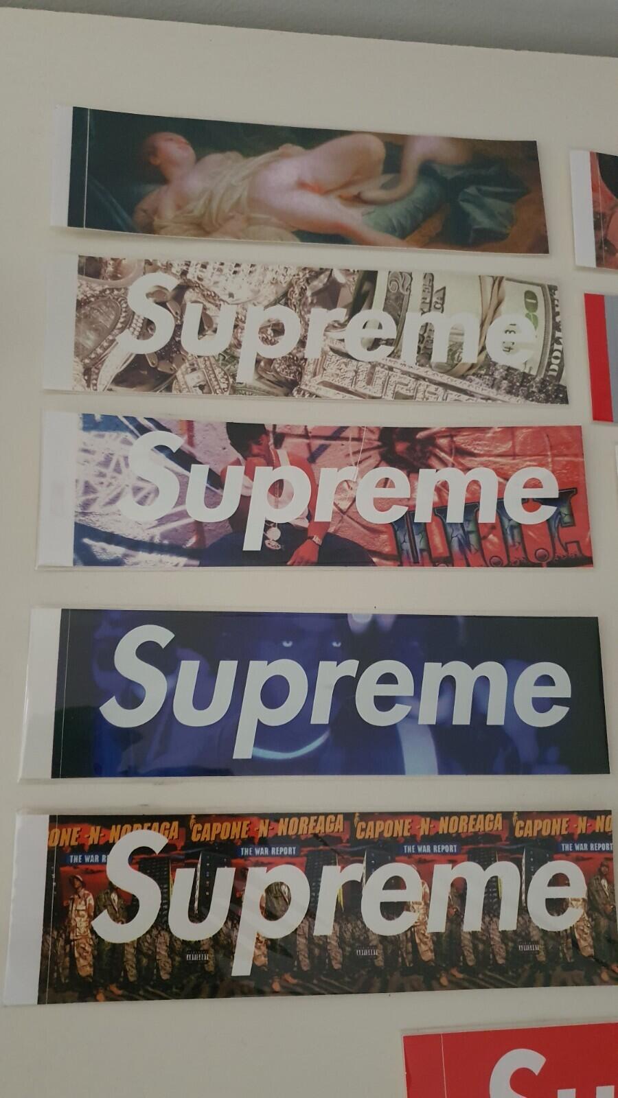 10 + 1 Supreme Box Logo stickers Rare small collection Skull Akira E.T + sleeves