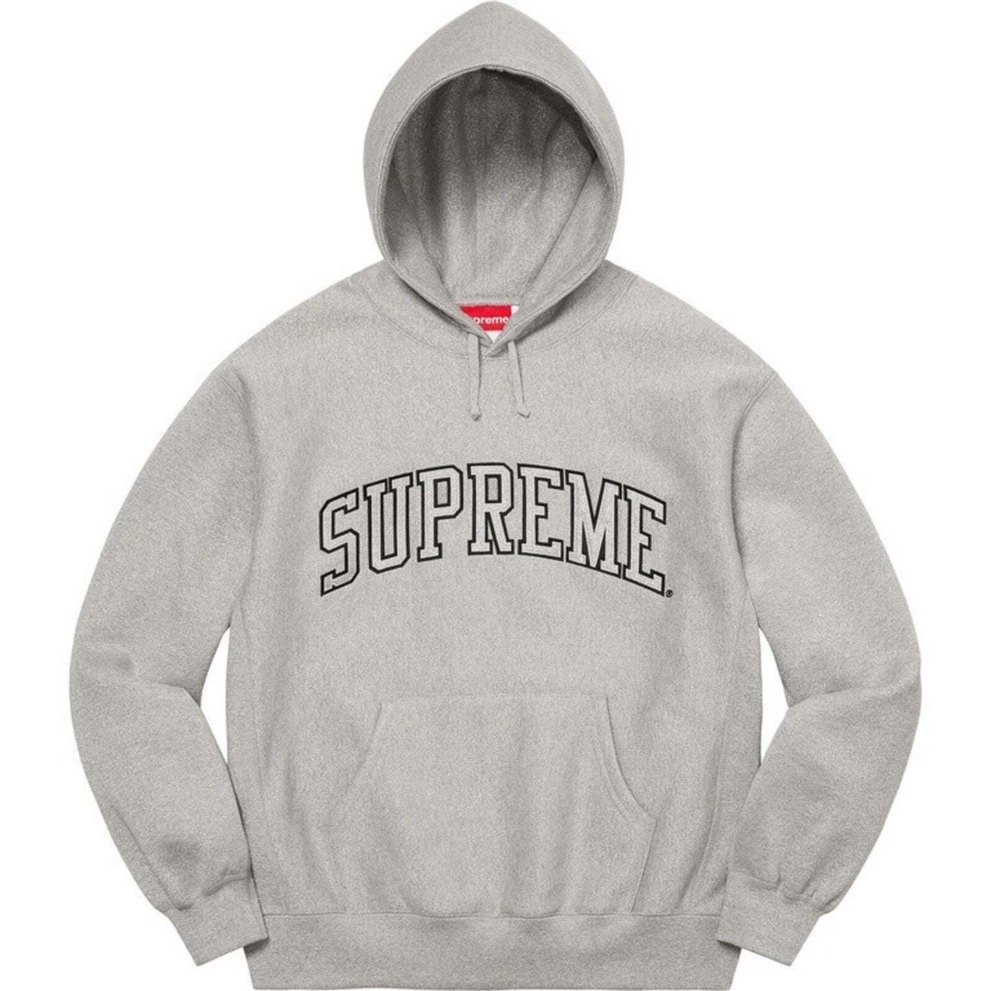 SS23 Supreme Glitter Arc Hooded Sweatshirt Heather Grey Size XL