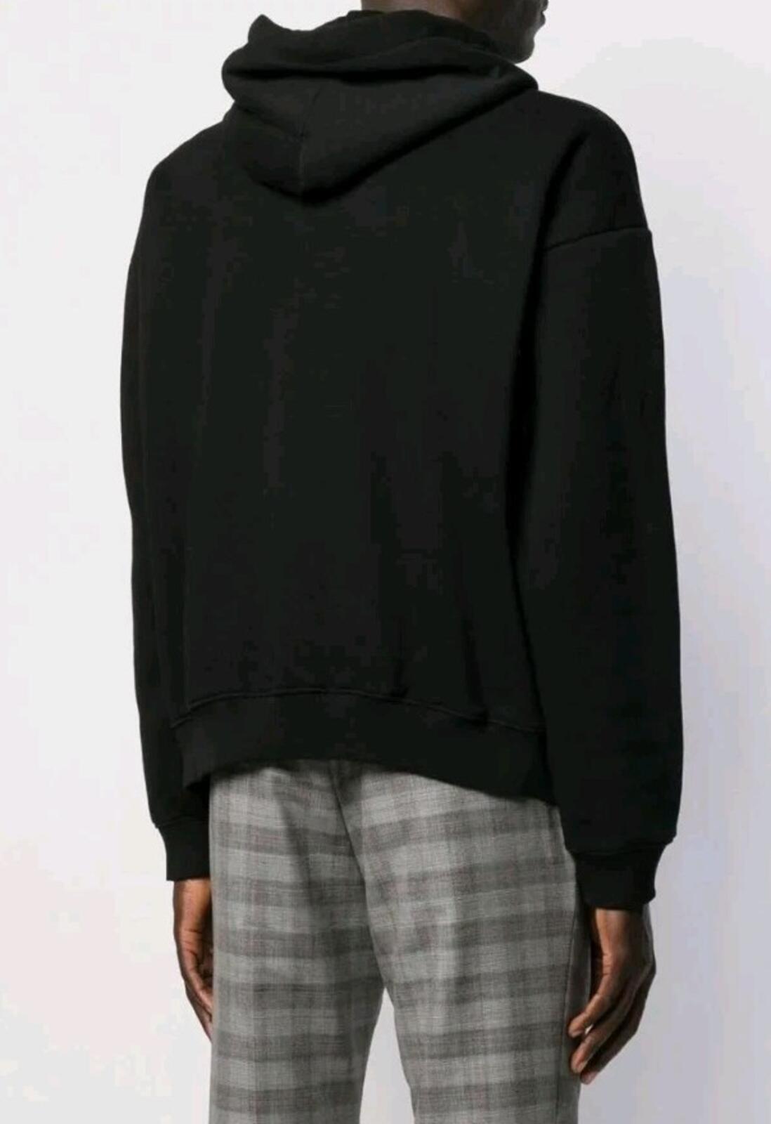 Versace Jeans Couture Label Hoodie Black Hooded Sweatshirt Size M Medium