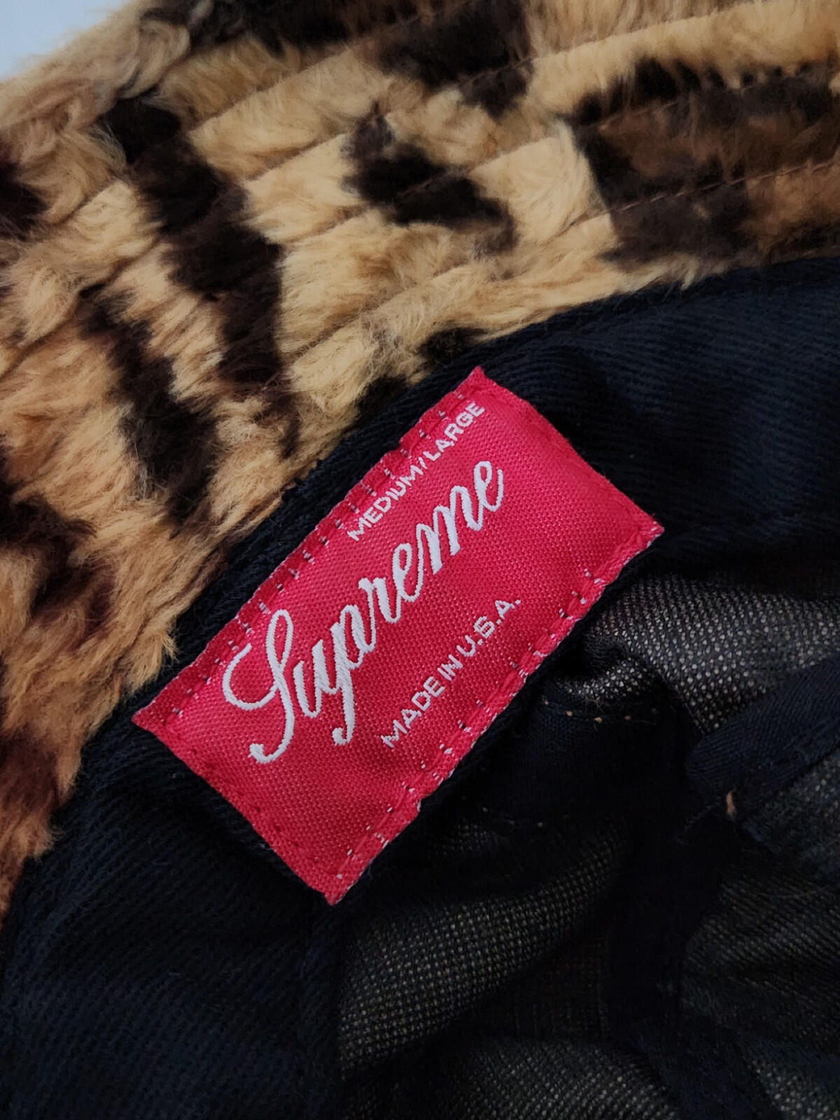 SS14 Supreme Fur Crusher M / L bucket hat Leopard Vintage 2014 Animal Print