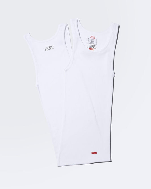 SS24 Supreme x MM6 Maison Margiela Hanes T-Shirt (2er-Pack) Weiß Größe XXL 2XL