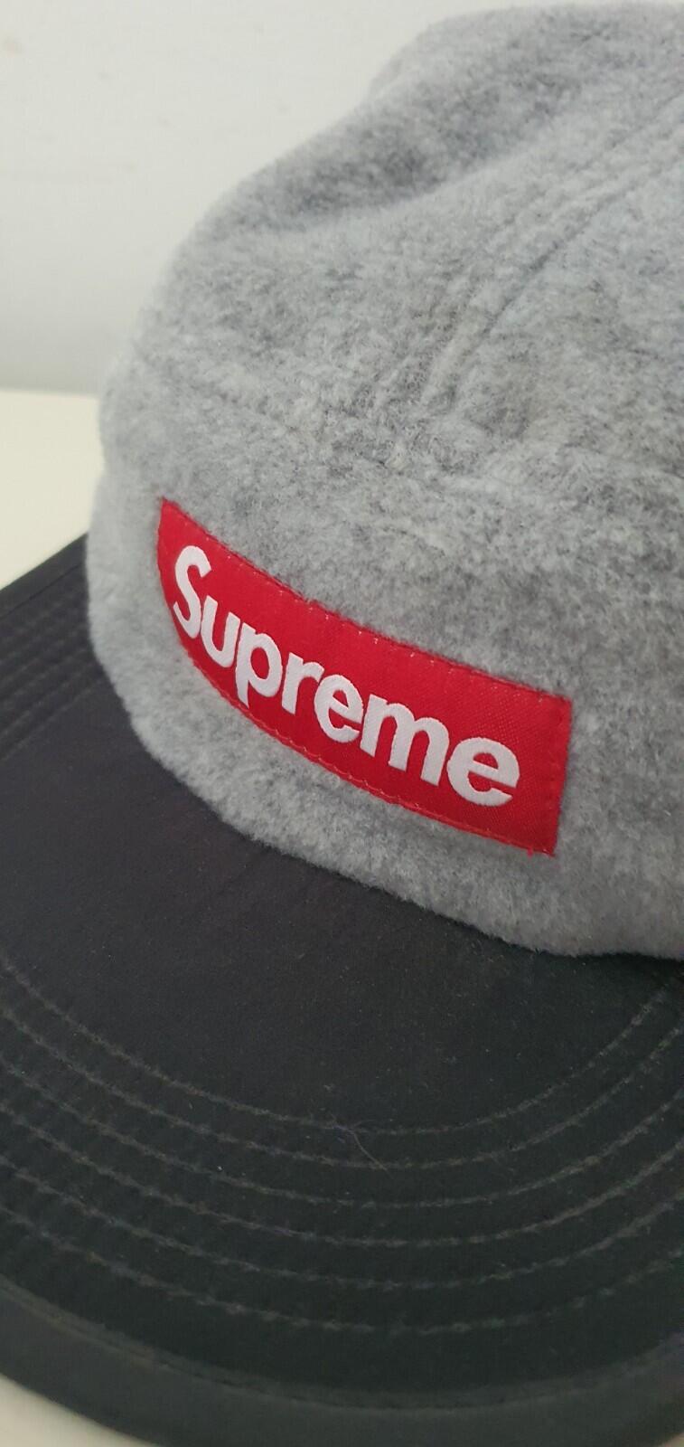 FW11 Supreme Polar Fleece Soft Bill Camp Cap grey Hat vintage 2011 polartec Rare