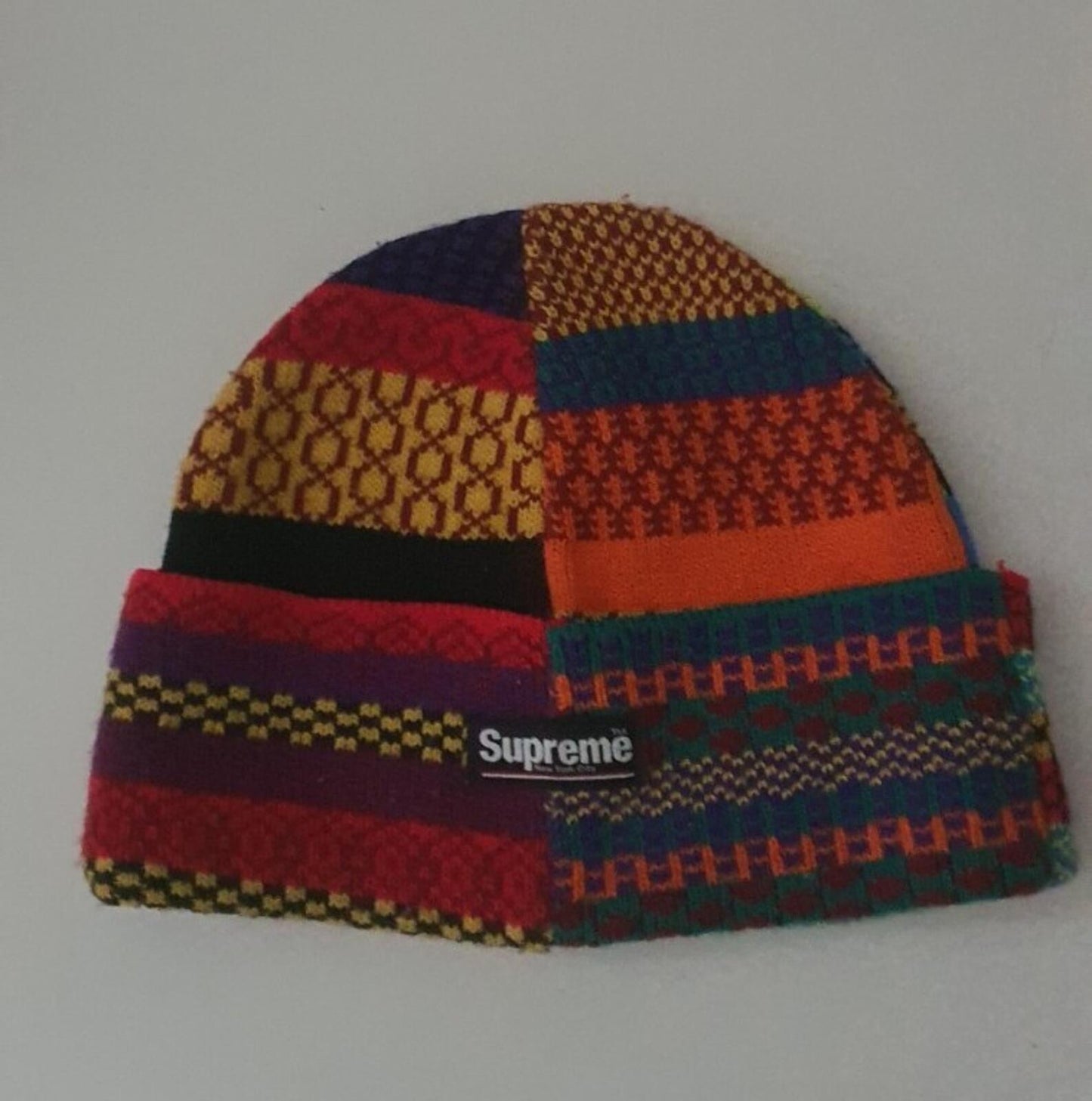 FW20 Supreme Multi Pattern beanie Multicolour Hat Acrylic