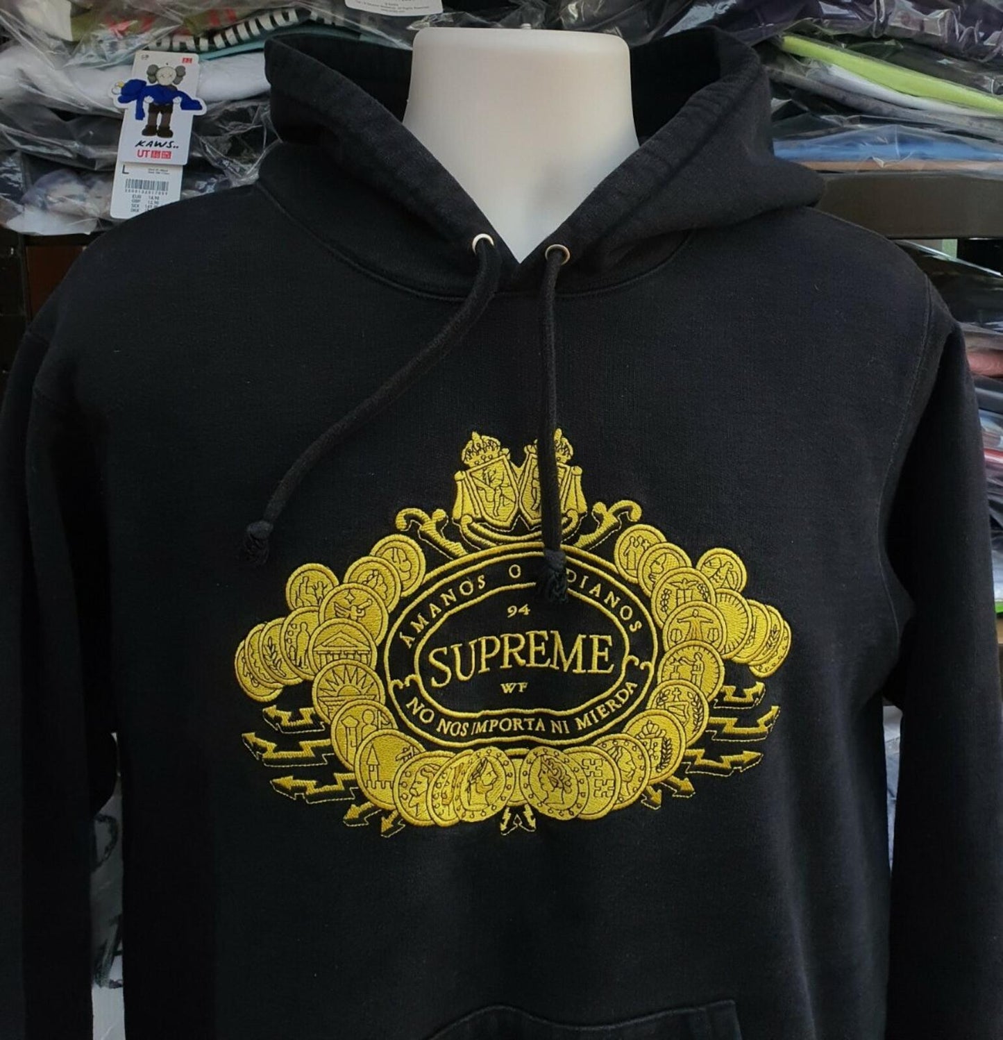 FW18 Supreme Love or Hate hooded sweatshirt black hoodie size M medium