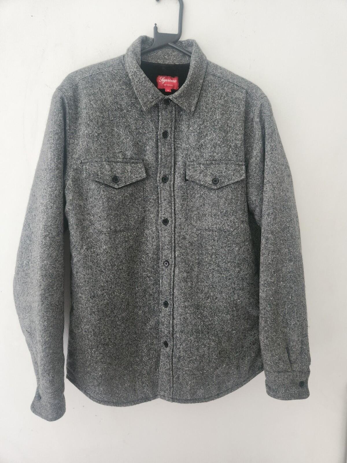 FW12 Supreme Pile Lined Shirt Grey Wool Size M