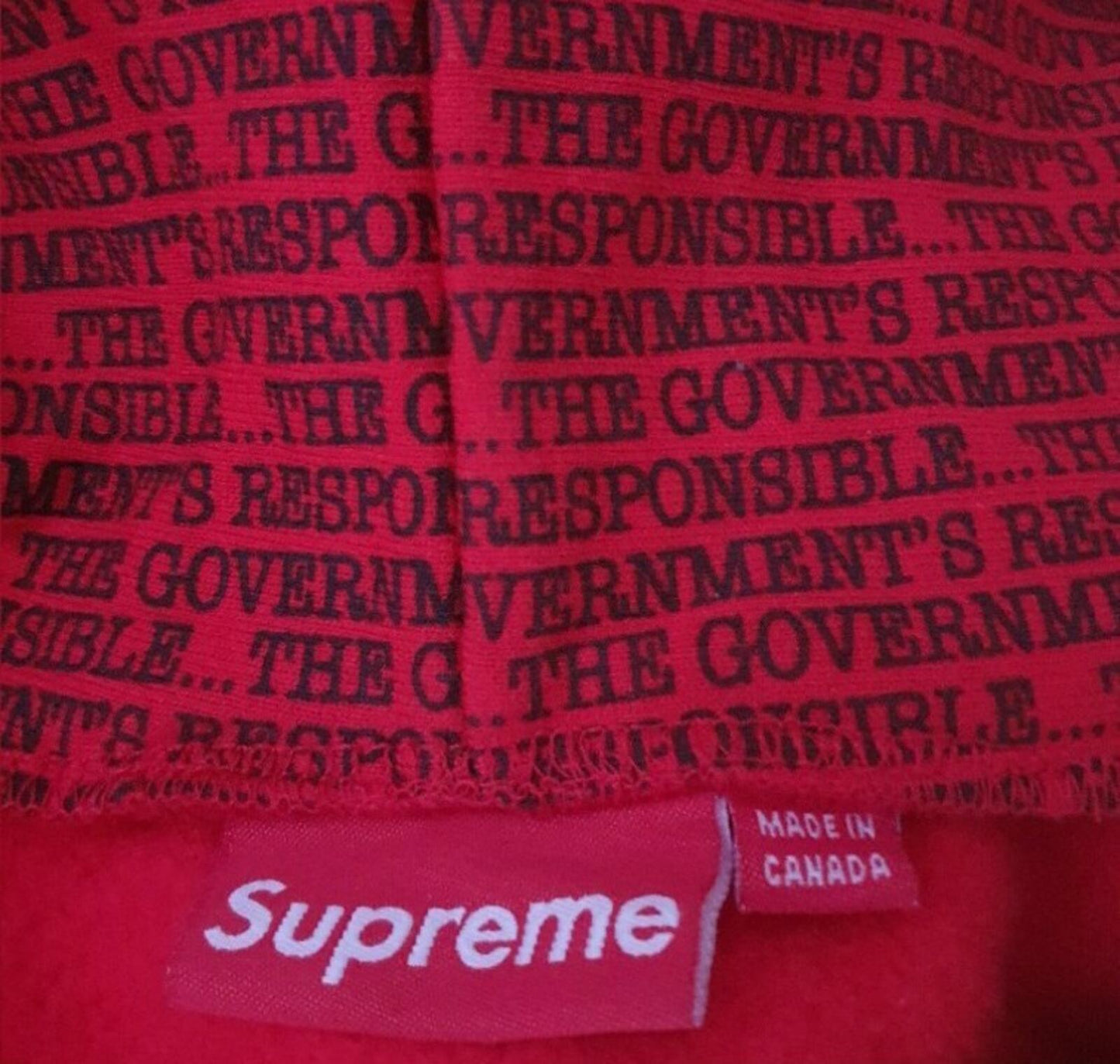 FW06 Supreme x Public Enemy Full Zip Hooded Sweatshirt Red Size L