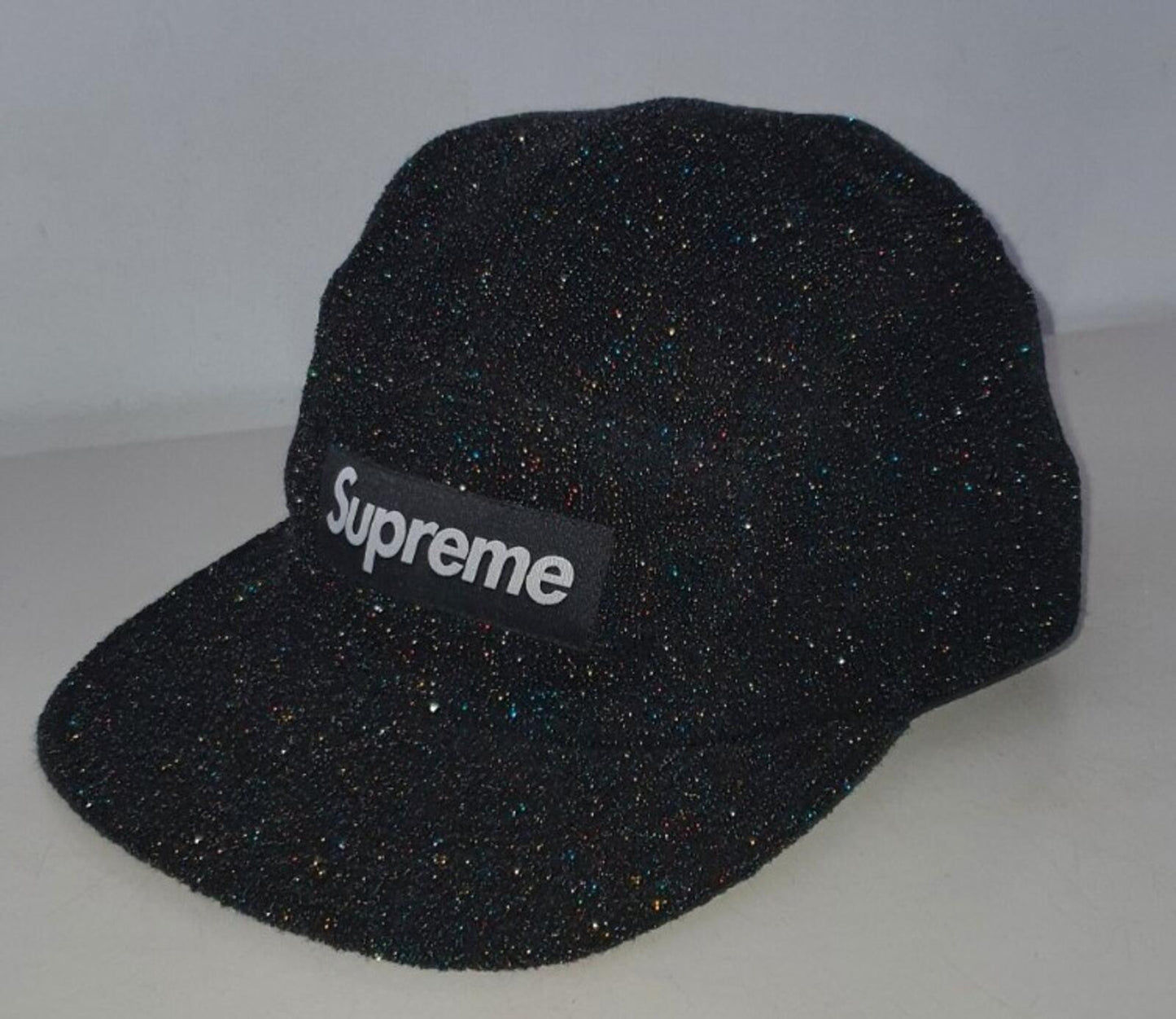 Gorra campamento Supreme Glitter Terry SS19 Negra