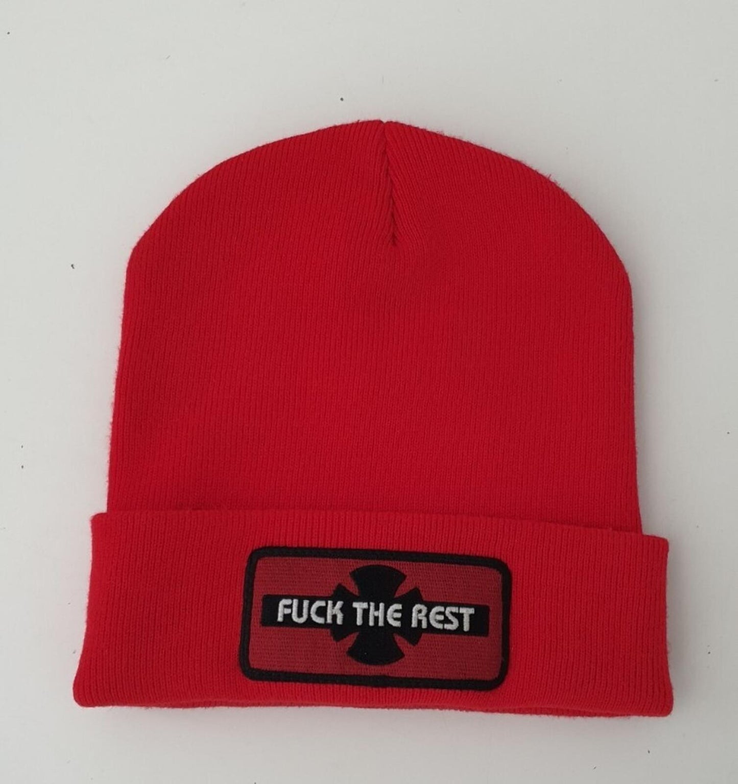 FW12 Supreme x Independent *UCK THE REST red beanie vintage Very Rare Hat 2012