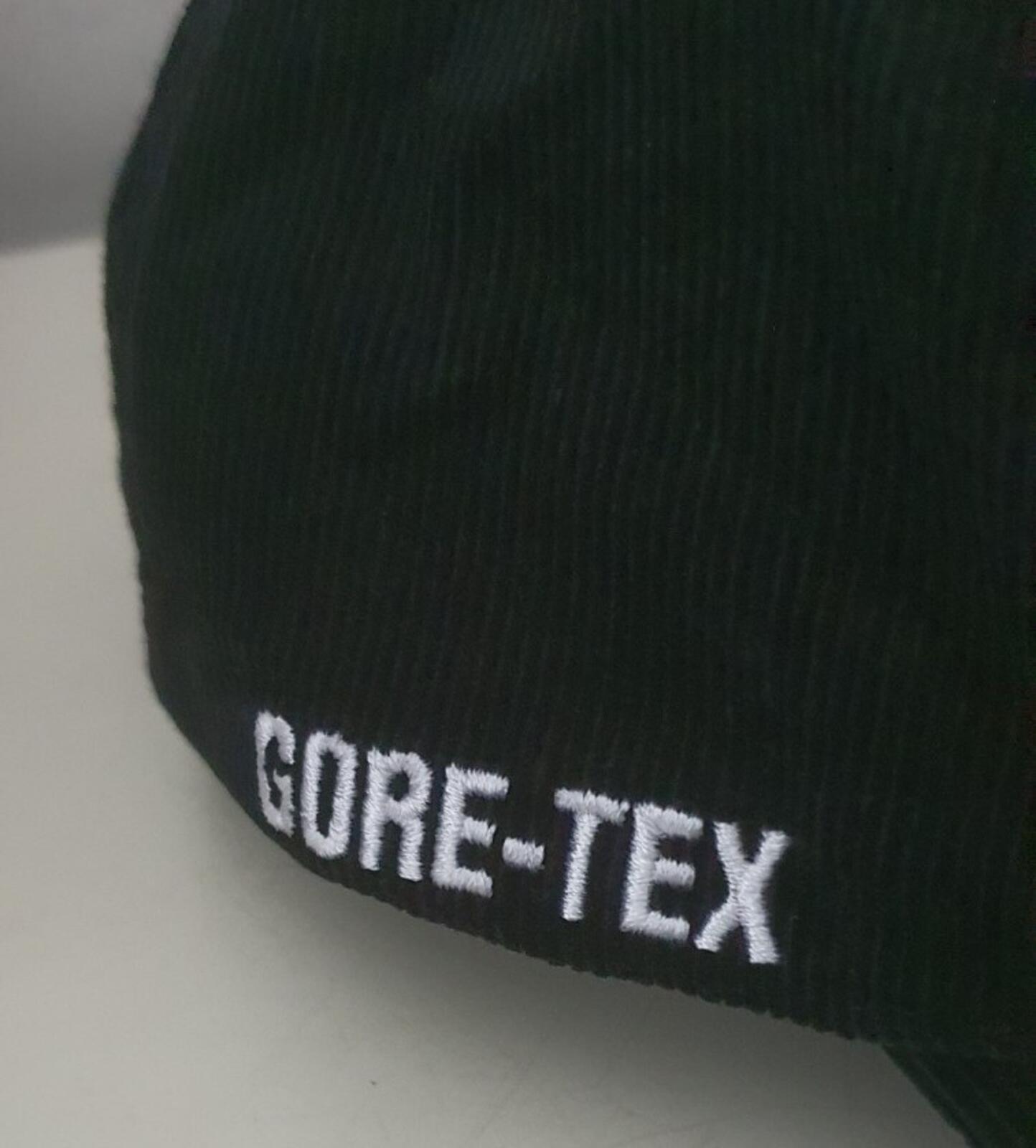 FW21 Supreme GORETEX corduroy Classic Logo 6-panel black water resistant hat Cap