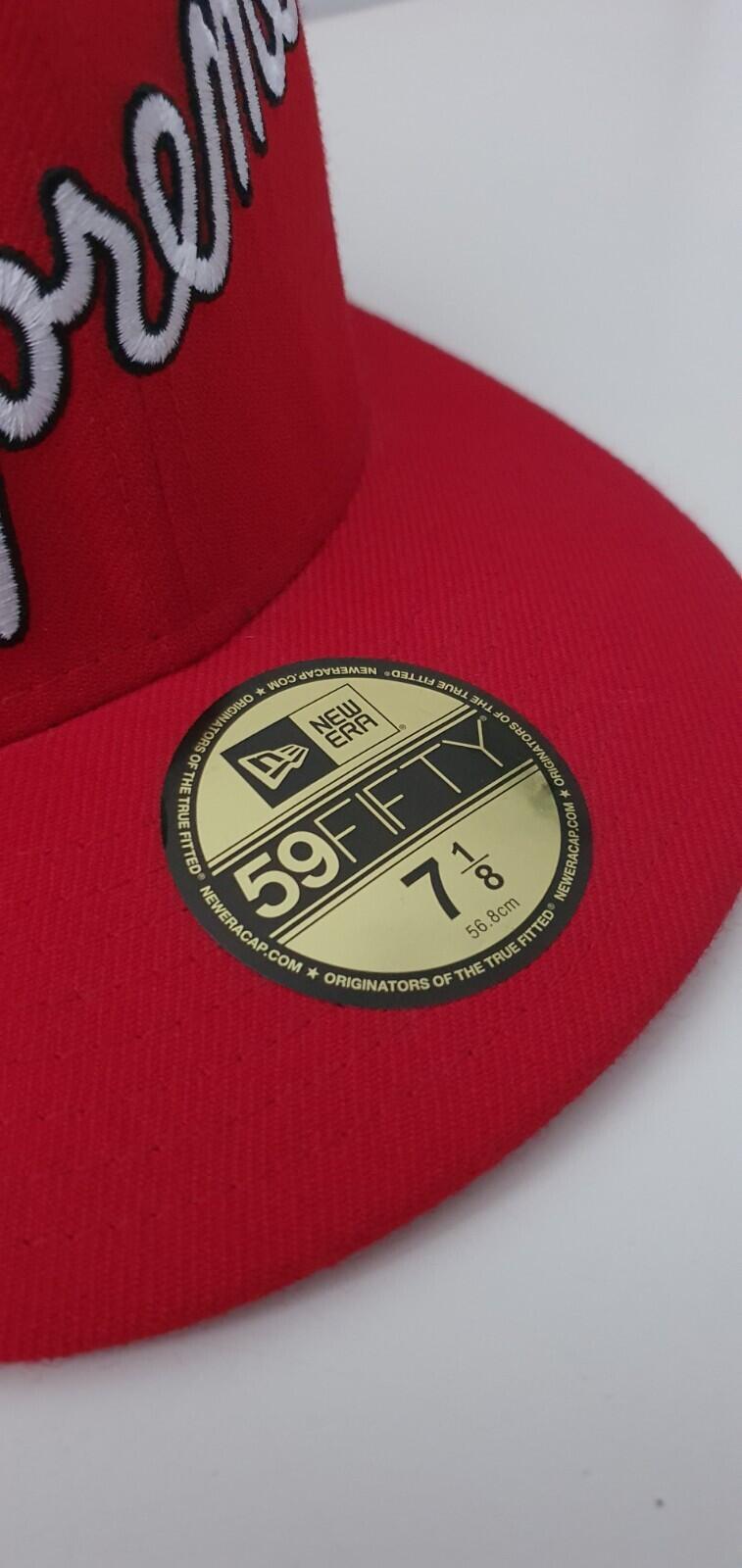 SS12 Supreme NO 1 Script New Era 59fifty fitted cap size 7 1/8 Red hat Vintage