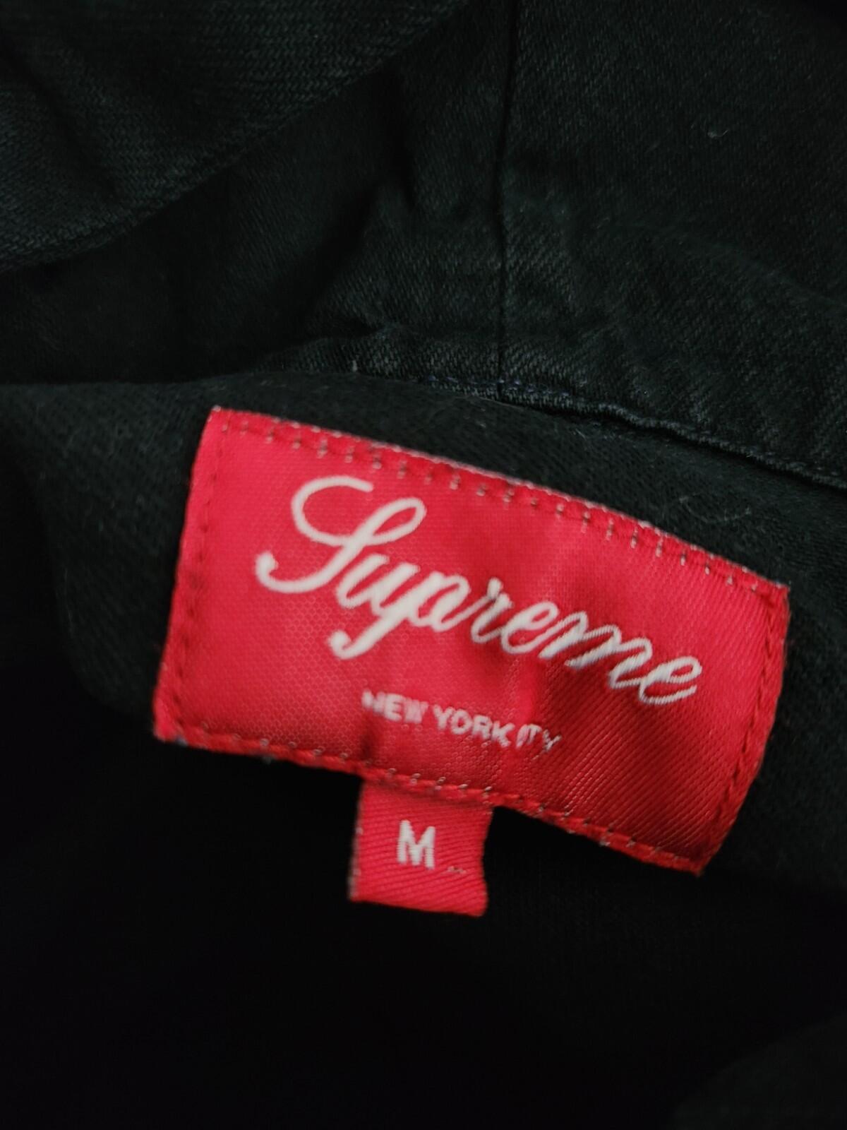 FW12 Supreme Hooded Denim Shirt Black Size M
