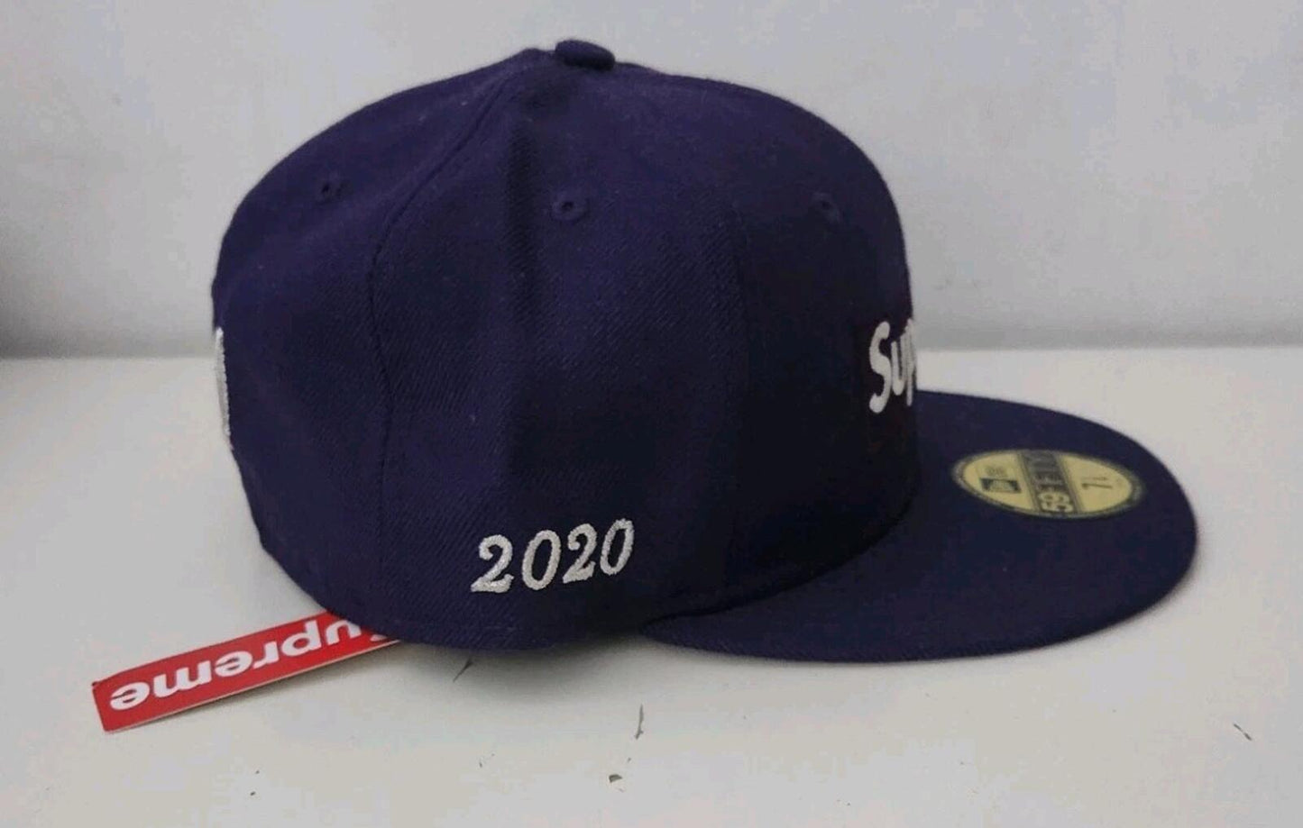 SS20 Supreme $1M box logo New Era size 7 1/4 purple cap wool hat new with tag