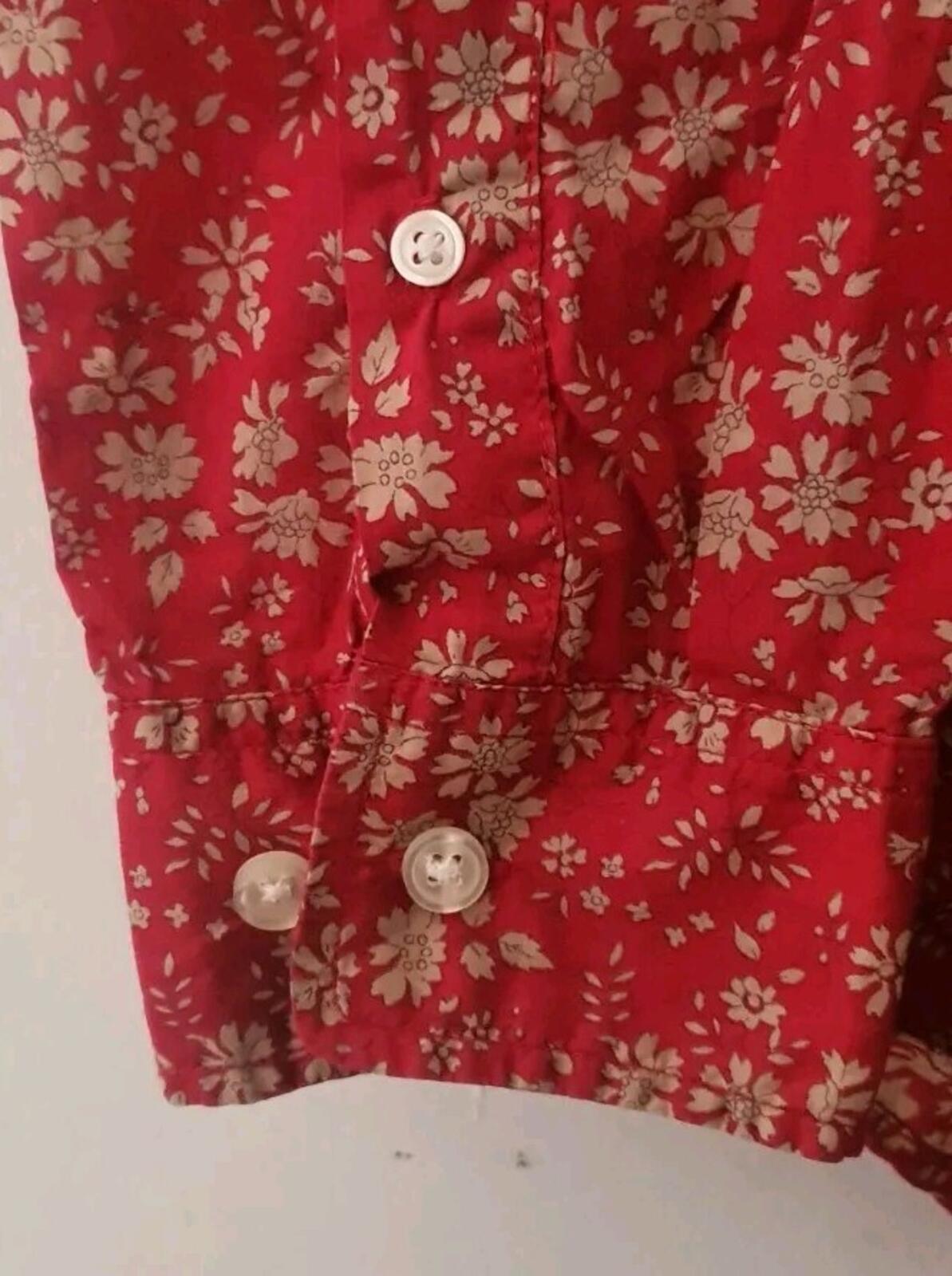 SS11 Supreme x Liberty Fabric Floral Red Shirt L Large Vintage 2011 Sehr Selten