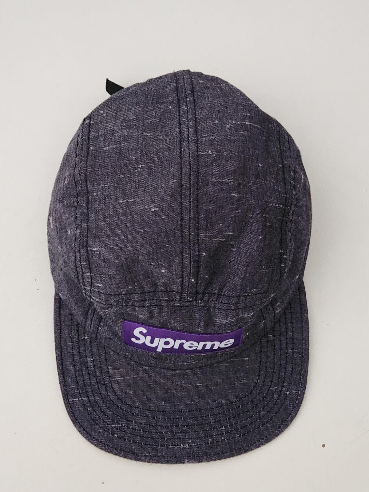 SS09 Supreme camp cap vintage Grey hat from 2009 Purple box logo Very Rare