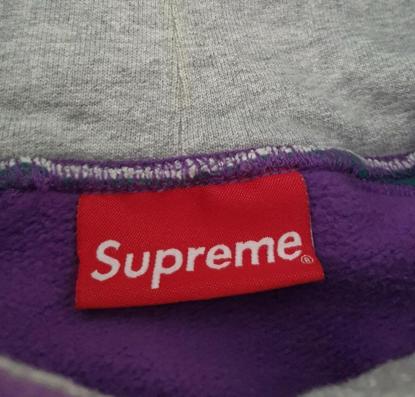 FW18 Supreme Paneled Hooded Sweatshirt Violet Size M