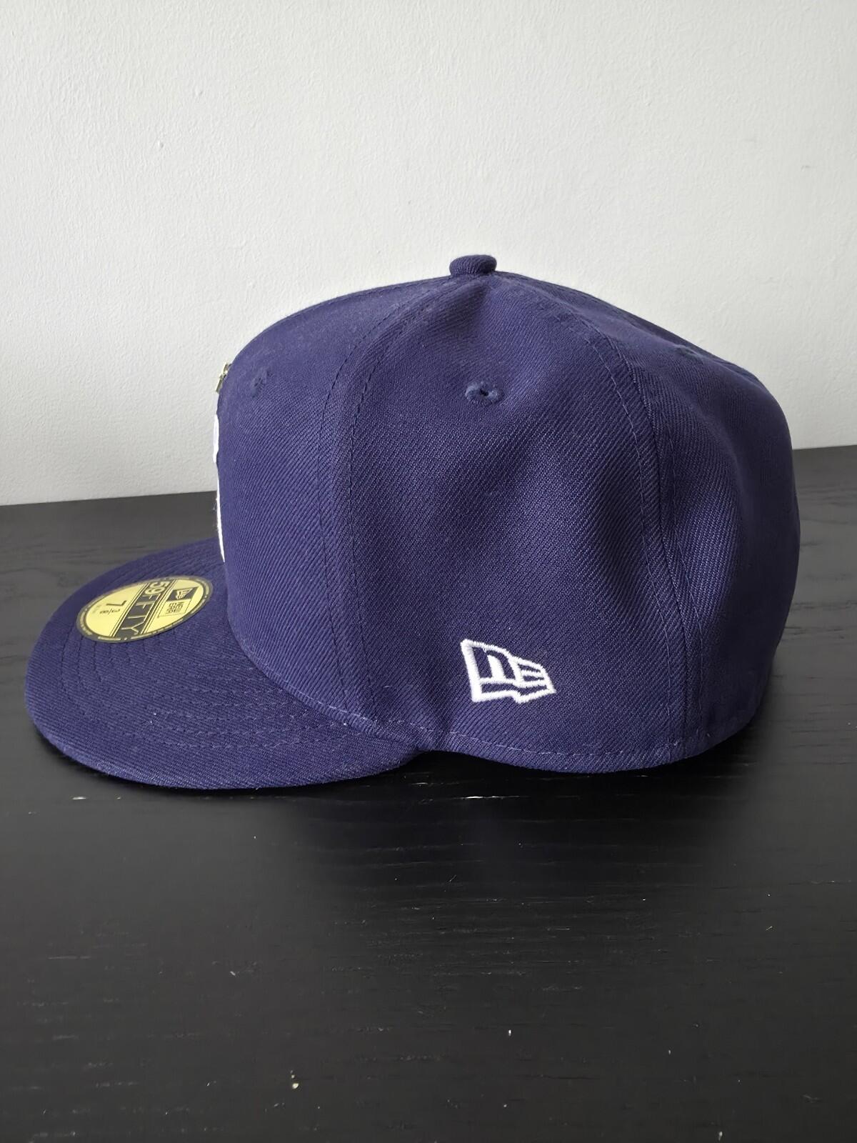 SS24 Supreme Gold Cross S Logo New Era Fitted Hat Size 7 3/8