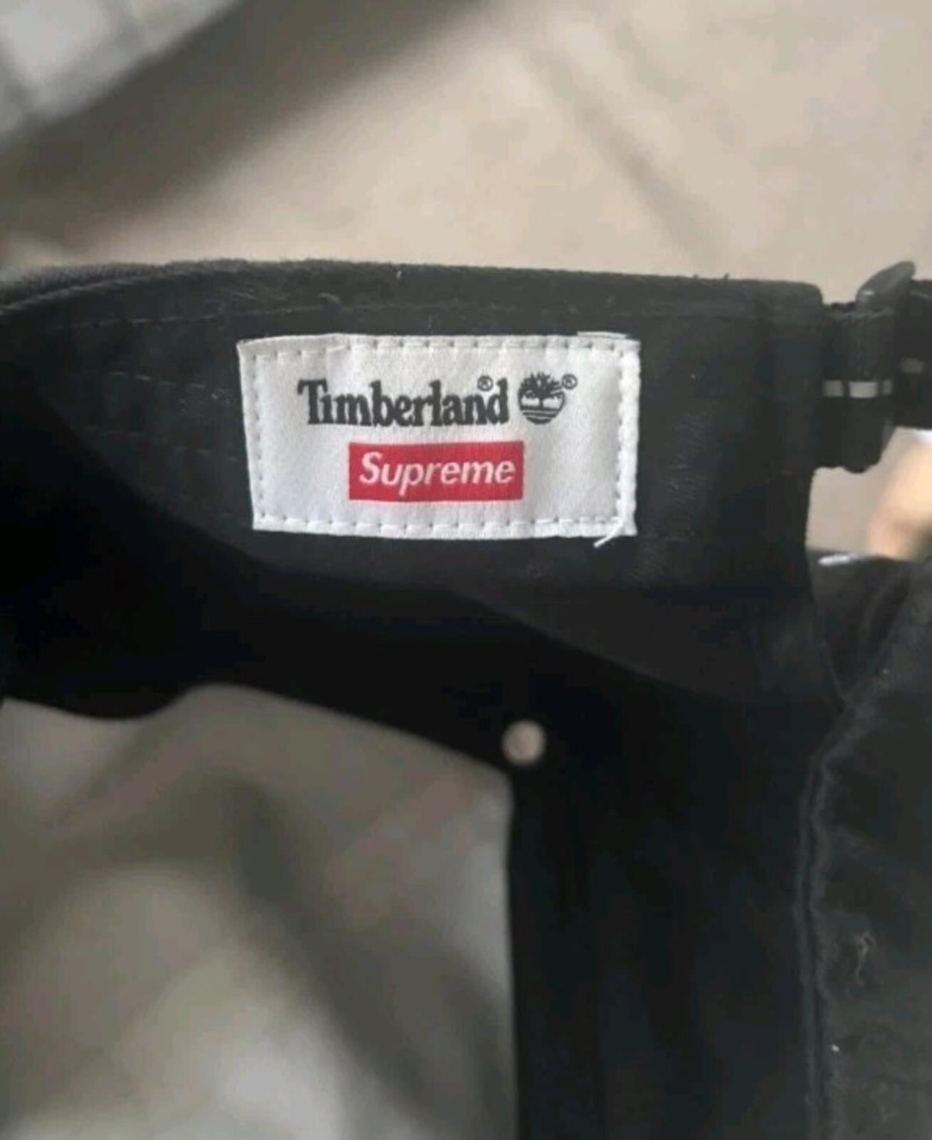 FW21 Supreme x Timberland 6-Panel   cap black hat 3M Reflective Logo