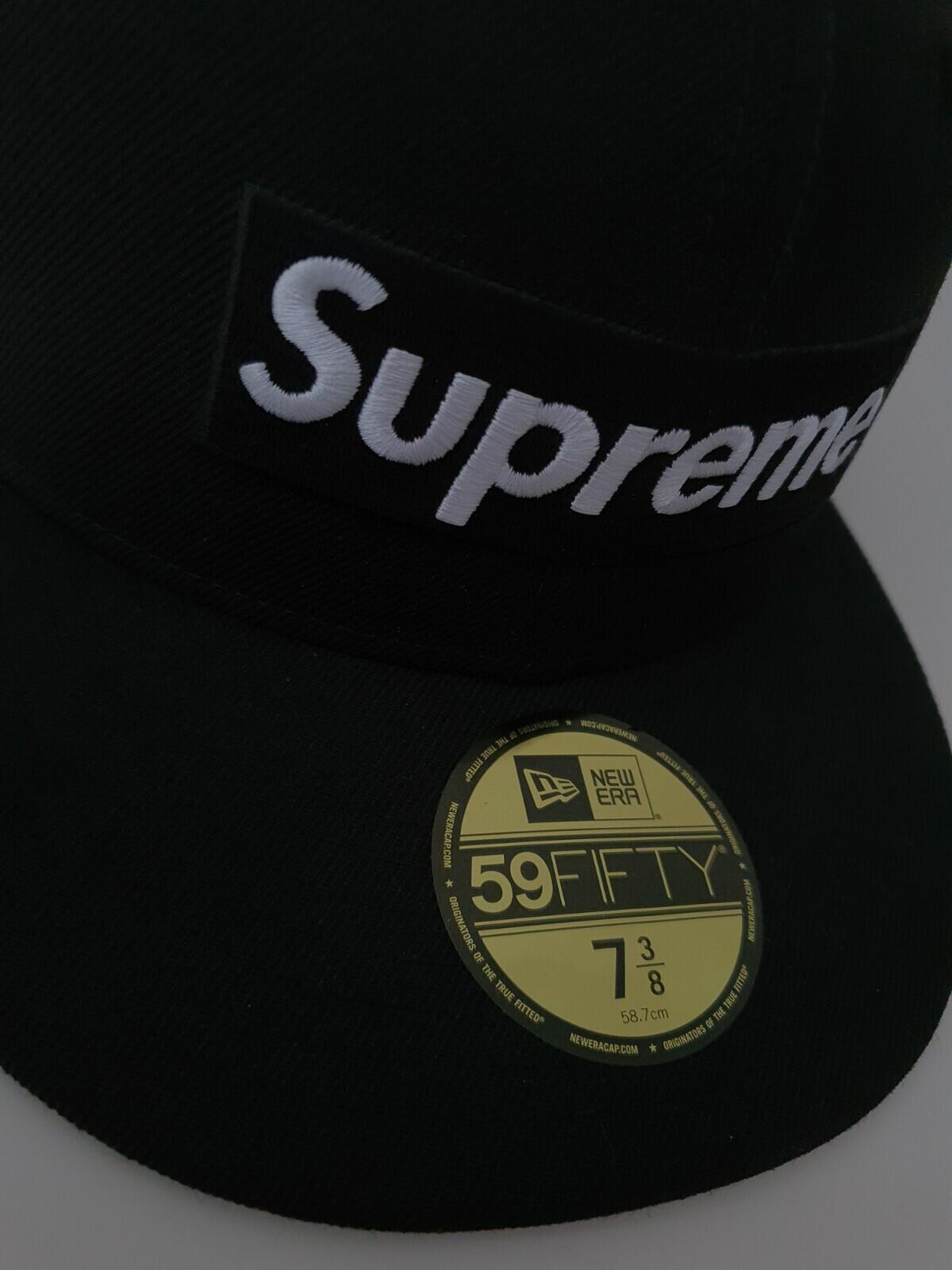 SS17 Supreme New Era Playboy Box Logo Cap Black Size 7 3/8