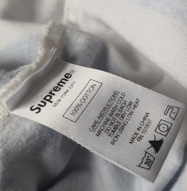 SS21 Supreme Printed Stripe S/S Top Tee Blue Size S