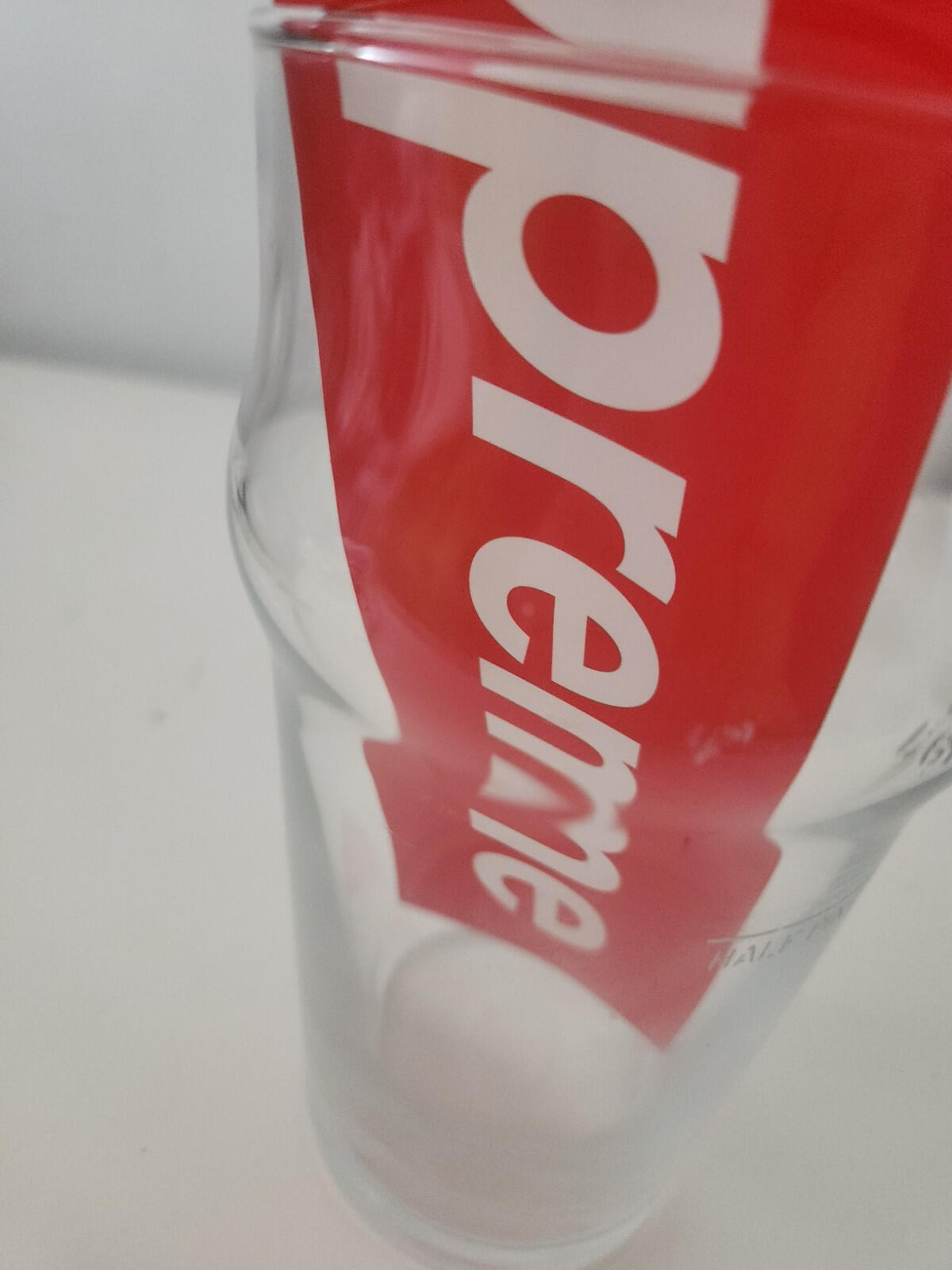 SS13 Supreme Pint Glass clear small red box logo Accessory Vintage 2013 Beer