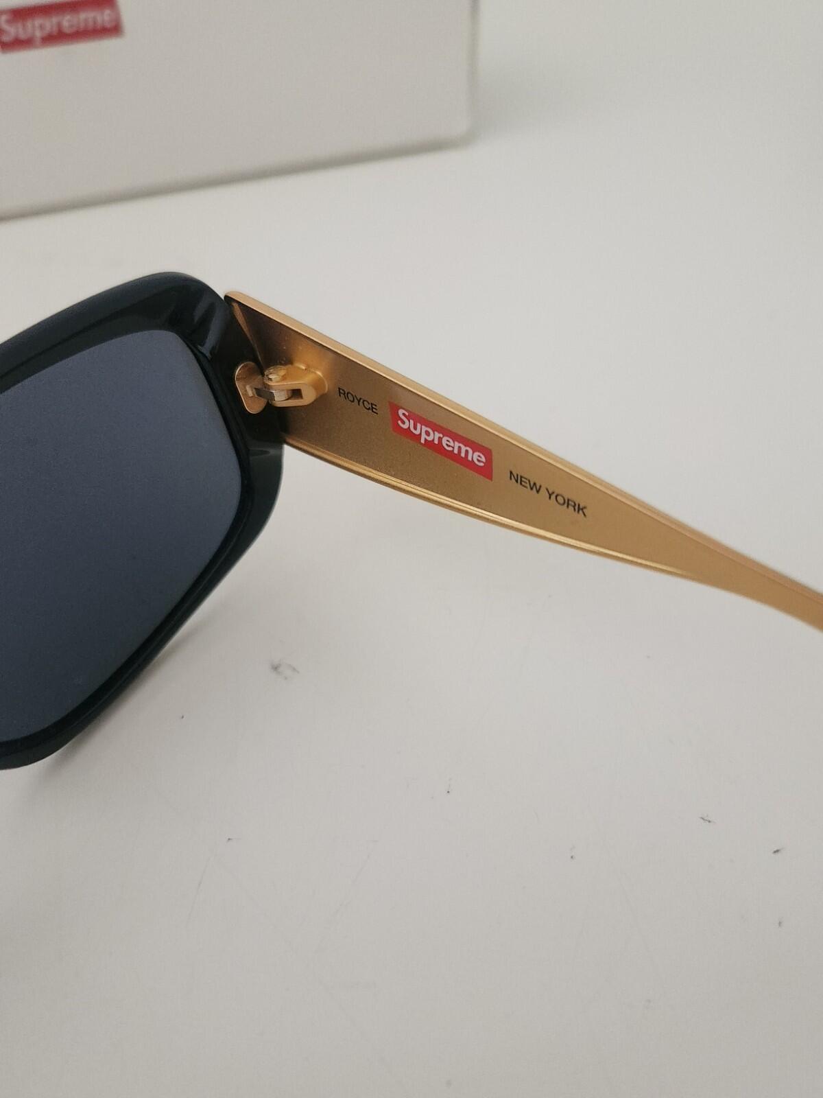 SS17 Supreme Royce sunglasses RRP £168 Black Gold Made in Italy New Handmade