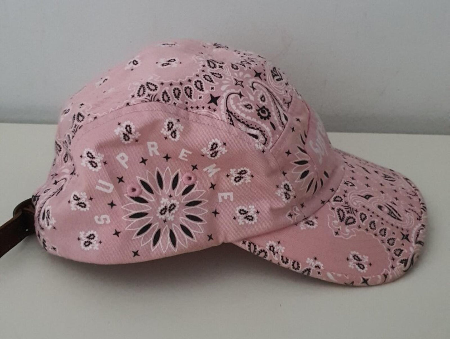 SS21 Supreme Bandana camp cap pink hat cotton