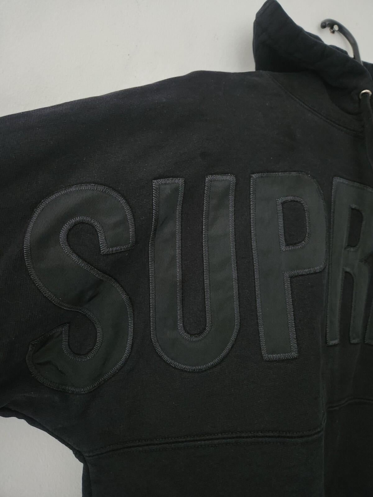 FW14 Supreme Banner black hooded sweatshirt size M medium hoodie Rare Pullover