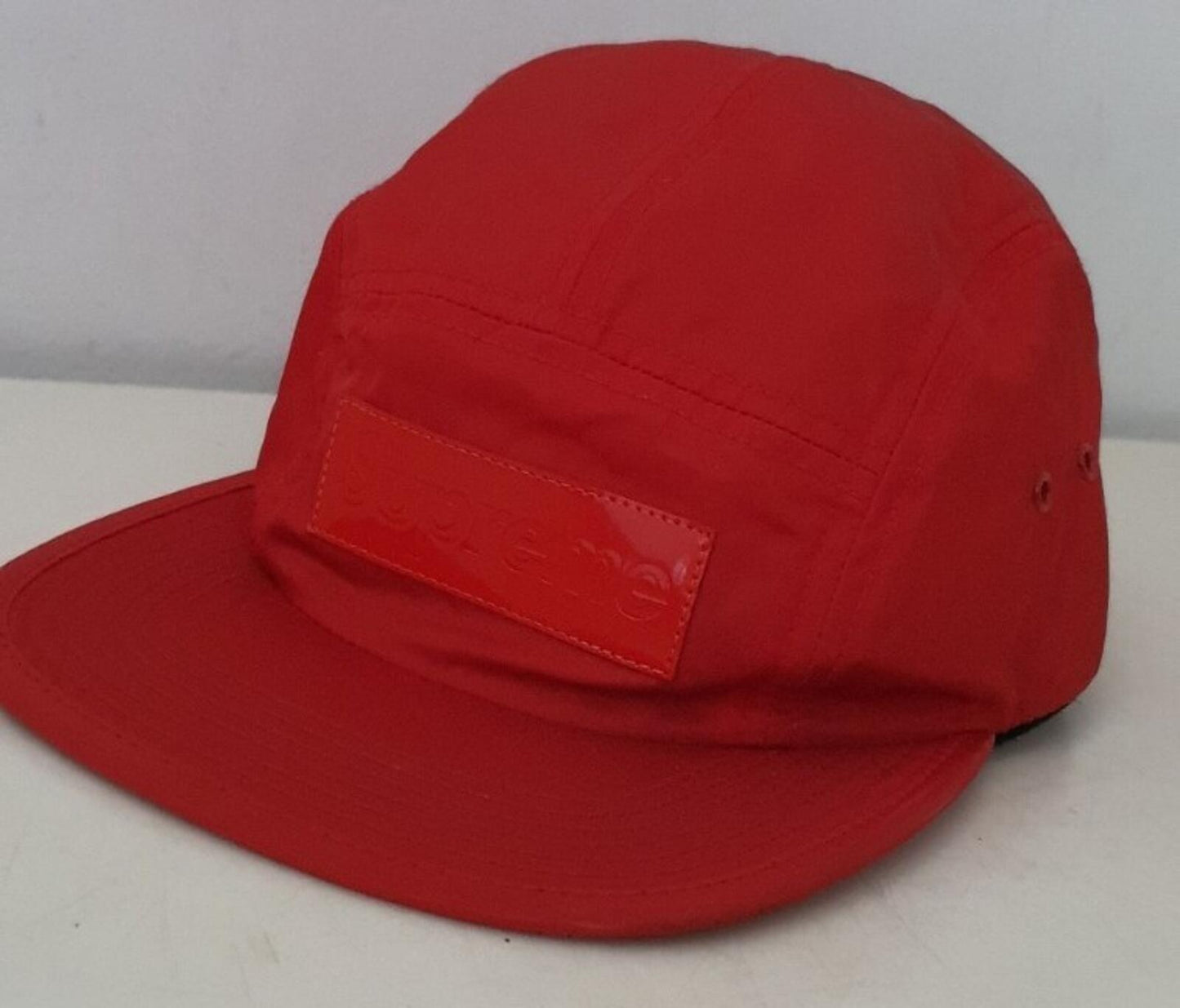 FW18 Supreme Patent Leather Patch Camp Cap Rot