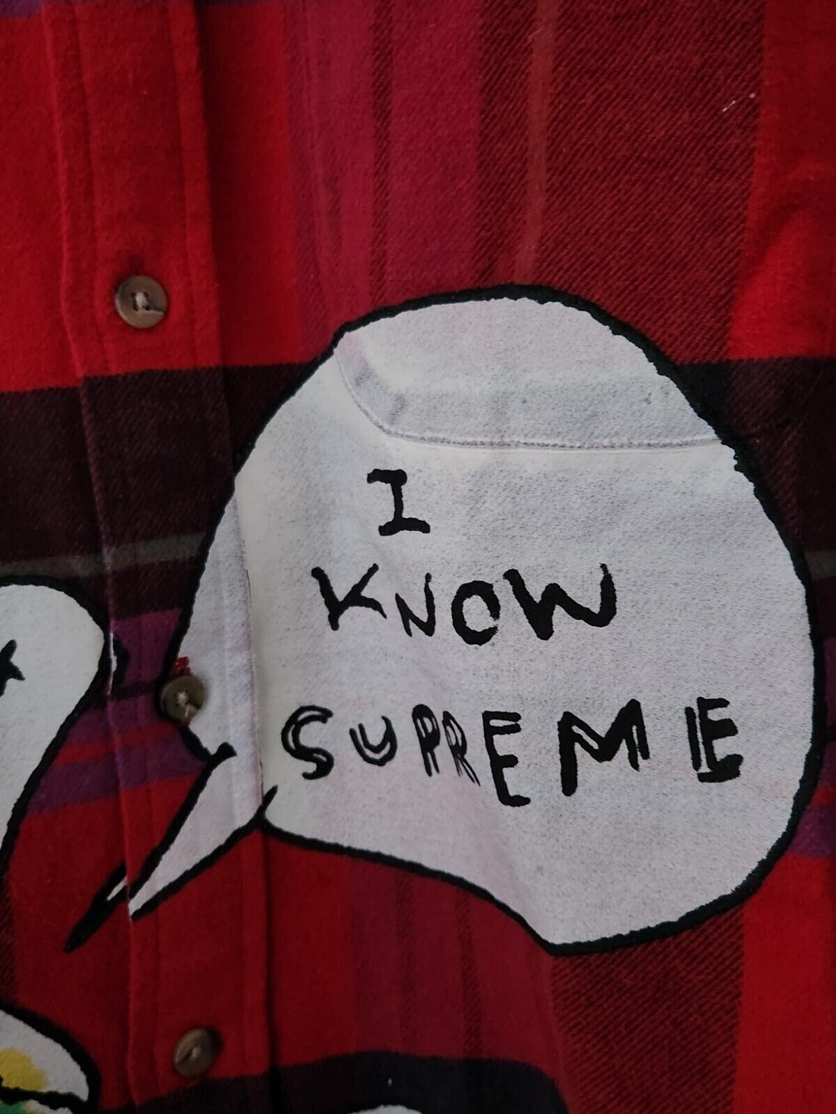 SS20 Supreme x Daniel Johnston plaid shirt red M Medium I KNOW SUPREME flannel