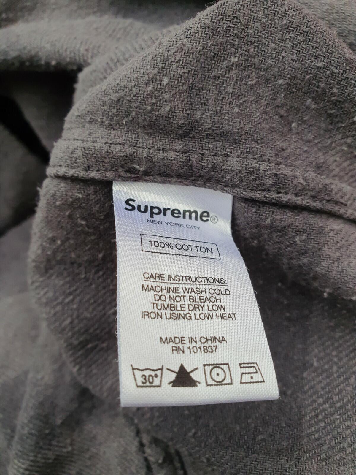 FW17 Supreme Hooded Buffalo Flannel Plaid shirt size M medium grey