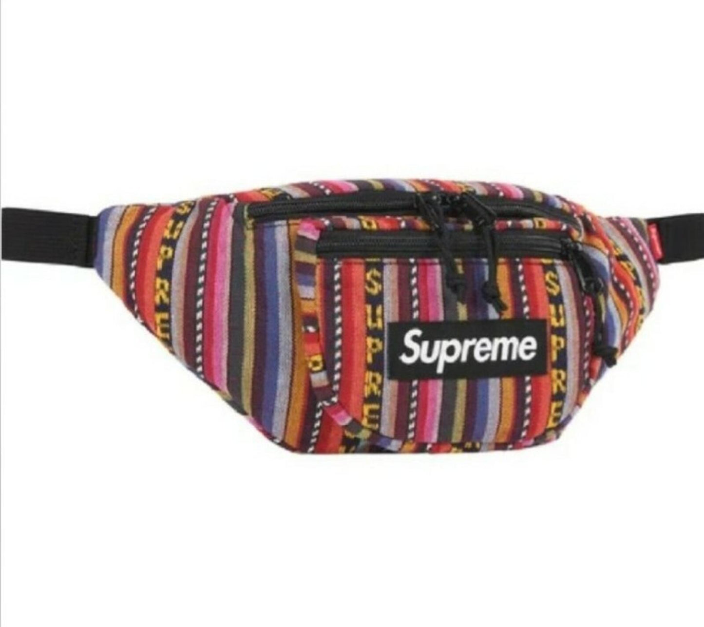 SS20 Supreme Woven Stripe Waist Bag Multicolour